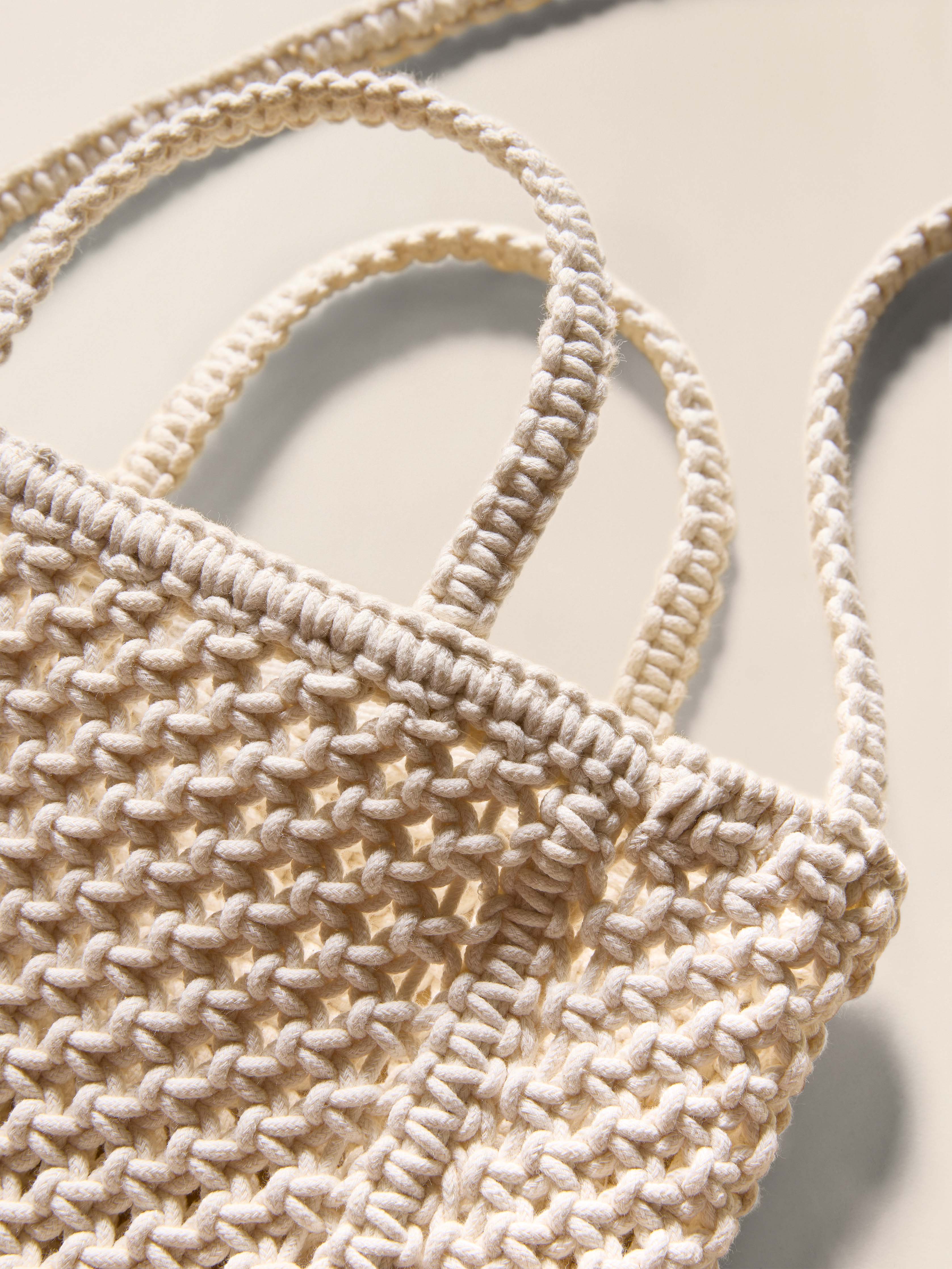 Sunwashed Macrame Crossbody - Cream