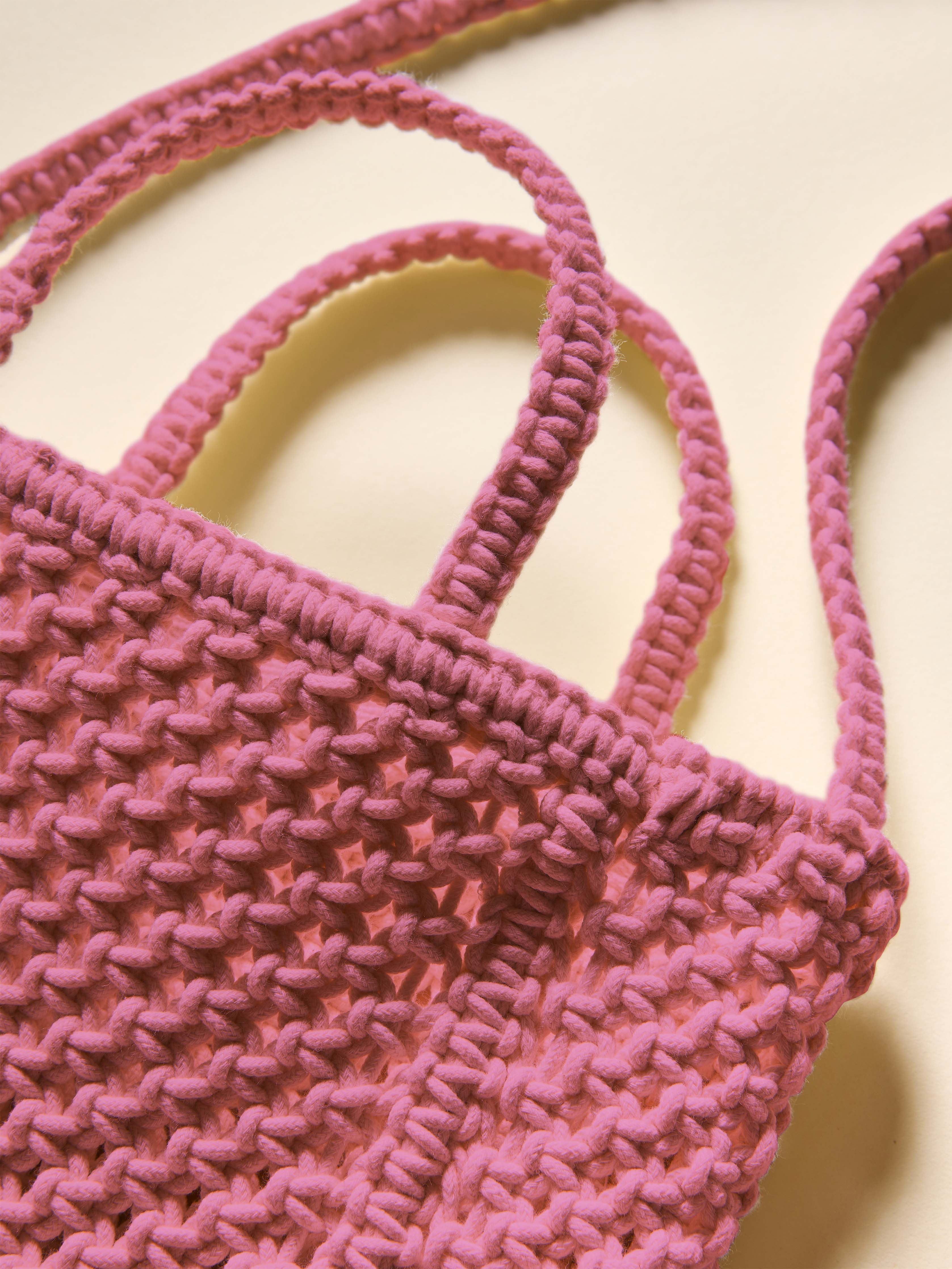 Sunwashed Macrame Crossbody - Ibis Rose