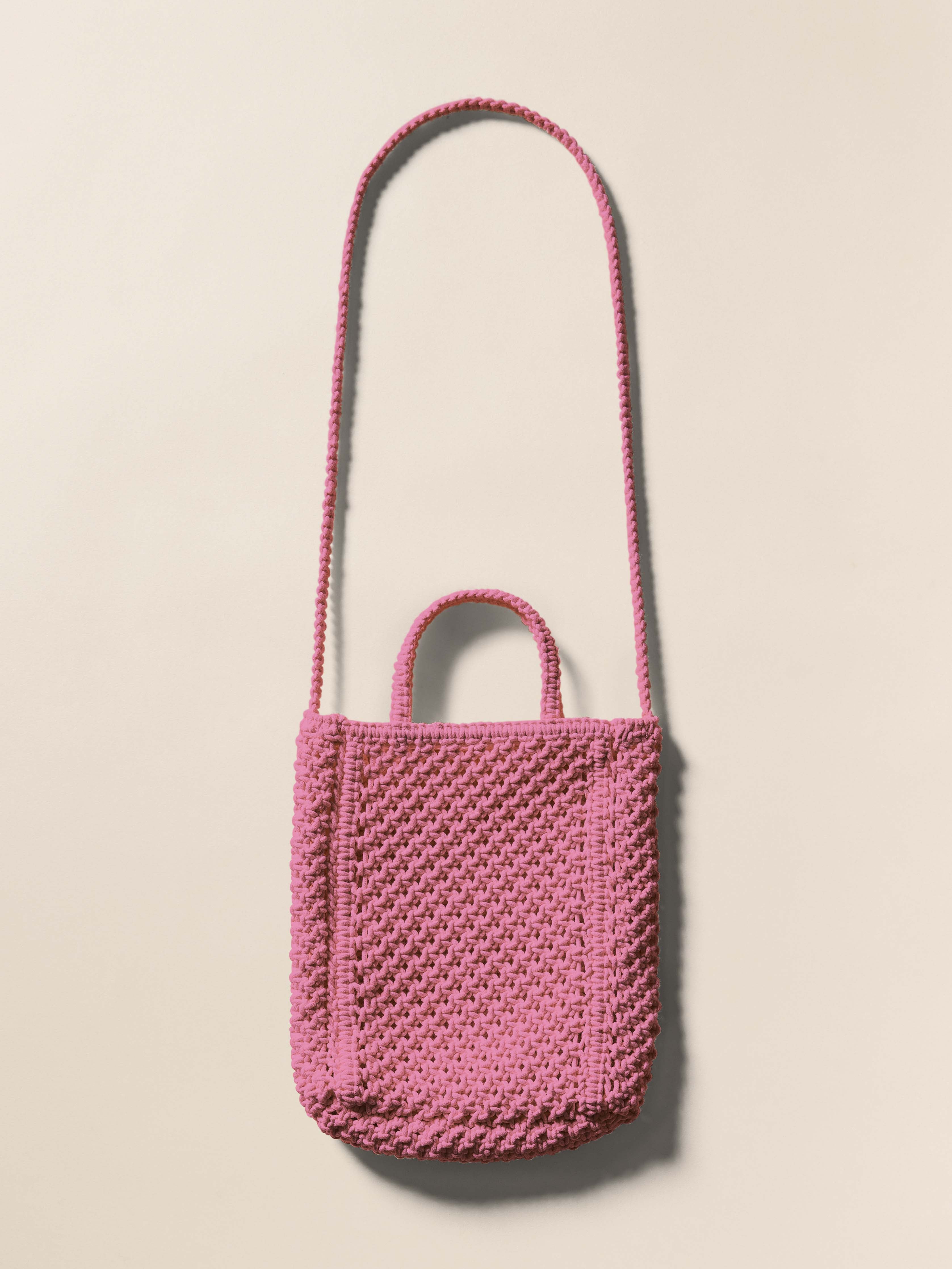 Sunwashed Macrame Crossbody - Ibis Rose