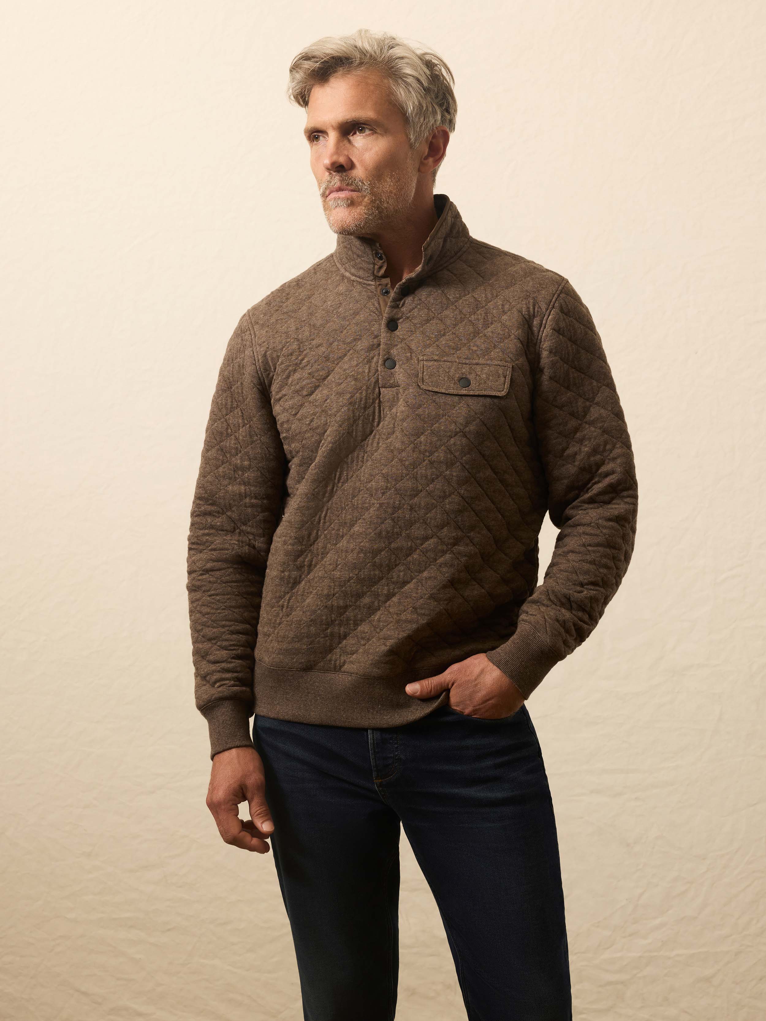 Epic Quilted Fleece Pullover - Mountain Branch Heather
