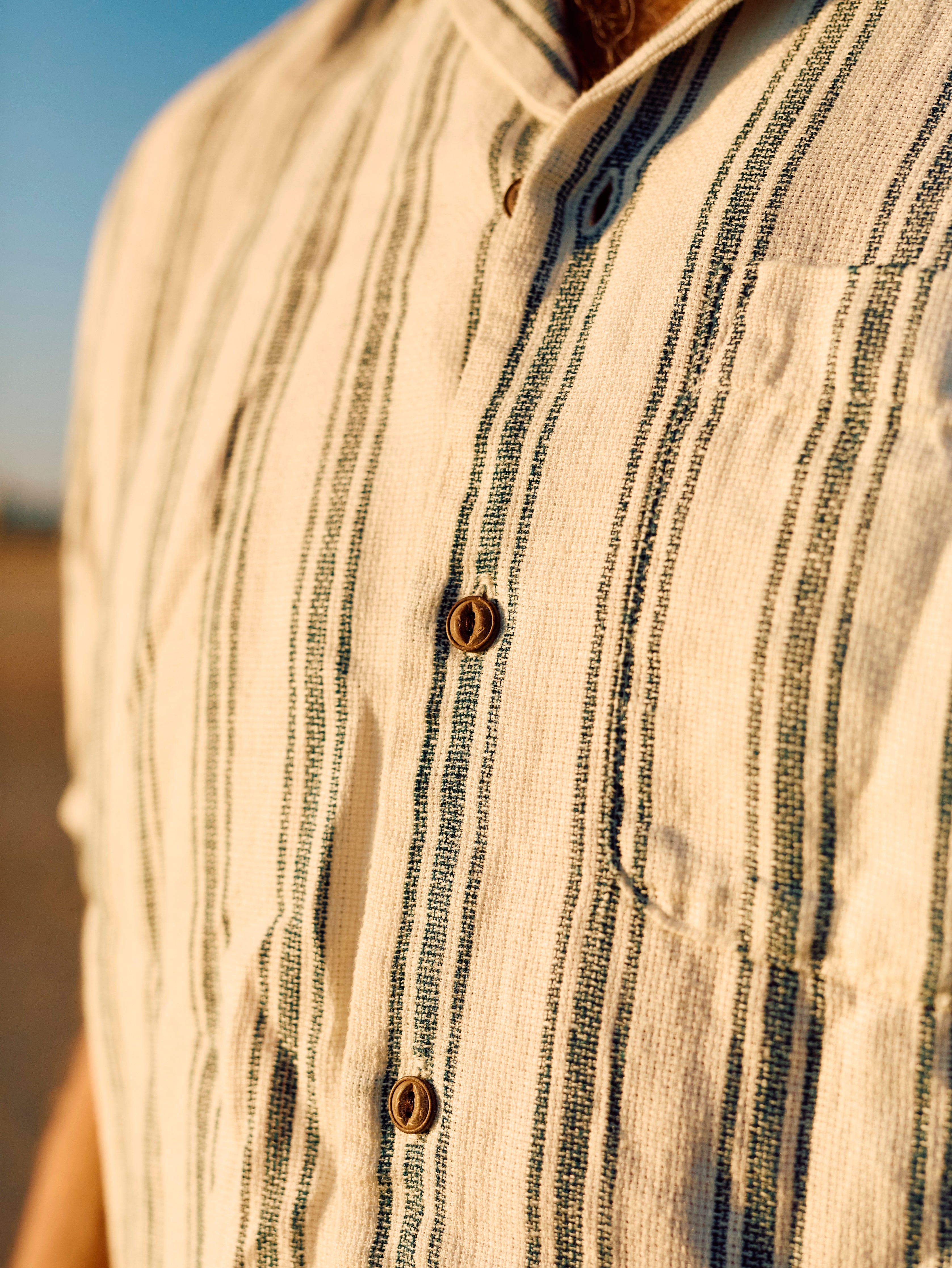 Short-Sleeve Palma Linen Camp Shirt - Ryecroft Valley Stripe