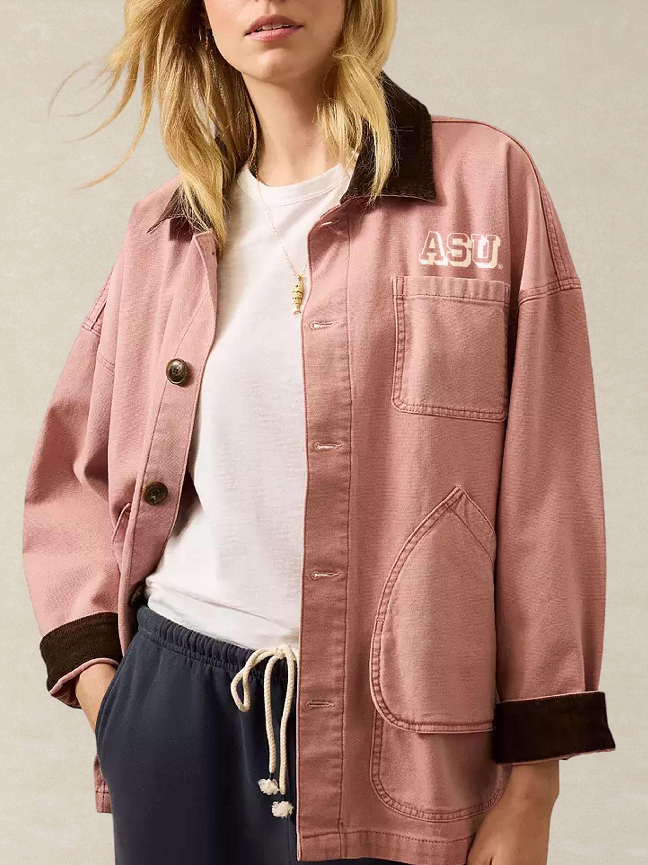 ARCHIVIO40 ピンク ブルゾン Arizona State University Sunwashed Canvas Barn Jacket - Nostalgia