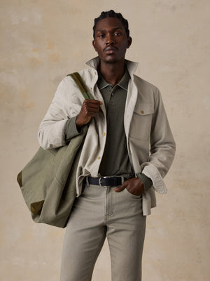 Stretch Terry Corduroy Workshirt - Tundra Stone