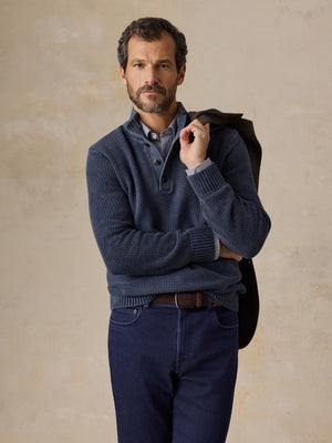 Sunwashed Dockside Quarter Button - Abyss Navy