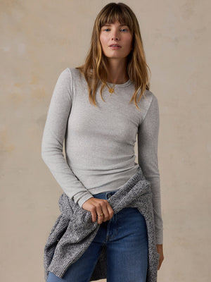 Featherweight Freestyle Layering Crew - Light Grey Heather