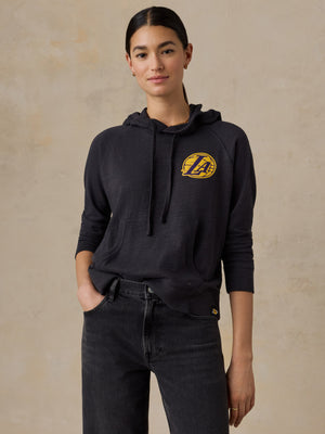 LA Lakers Sunwashed Organic Hoodie - Washed Black