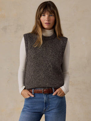 Apres Alpaca Relaxed Vest - Autumn Heather