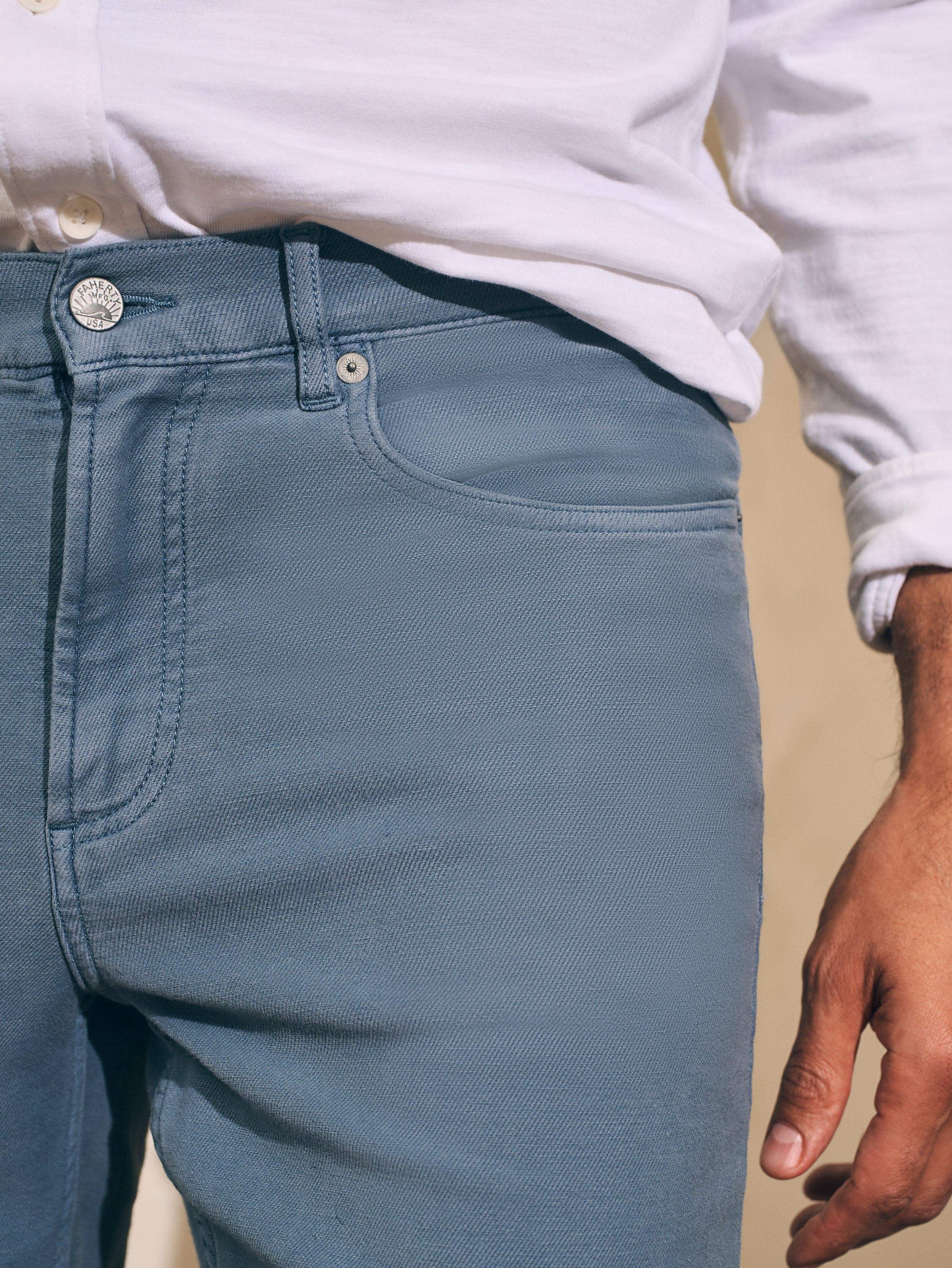 Stretch Terry 5-Pocket Pant (32" Inseam) - Faded Ocean