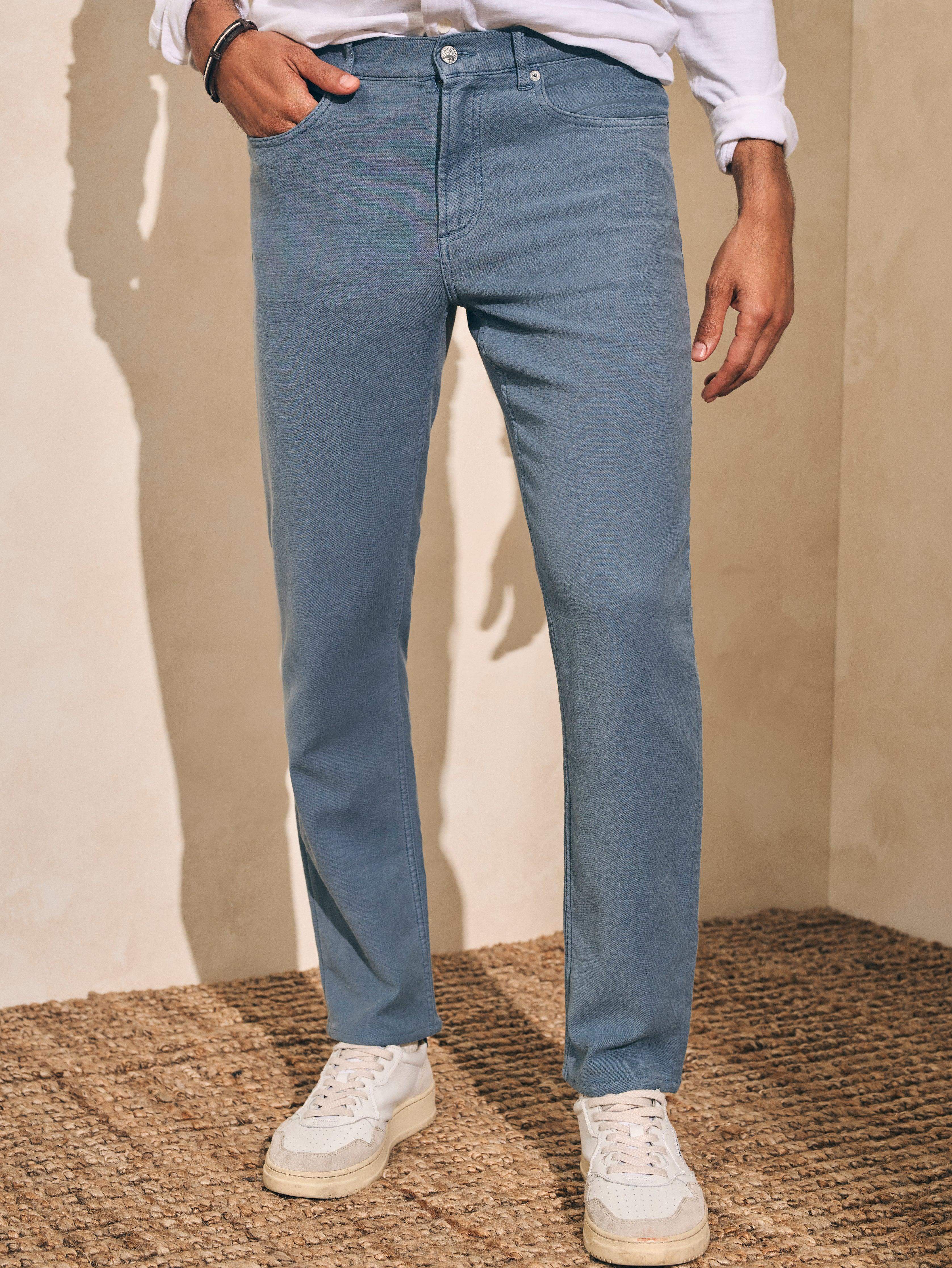 Stretch Terry 5-Pocket Pant (32" Inseam) - Faded Ocean