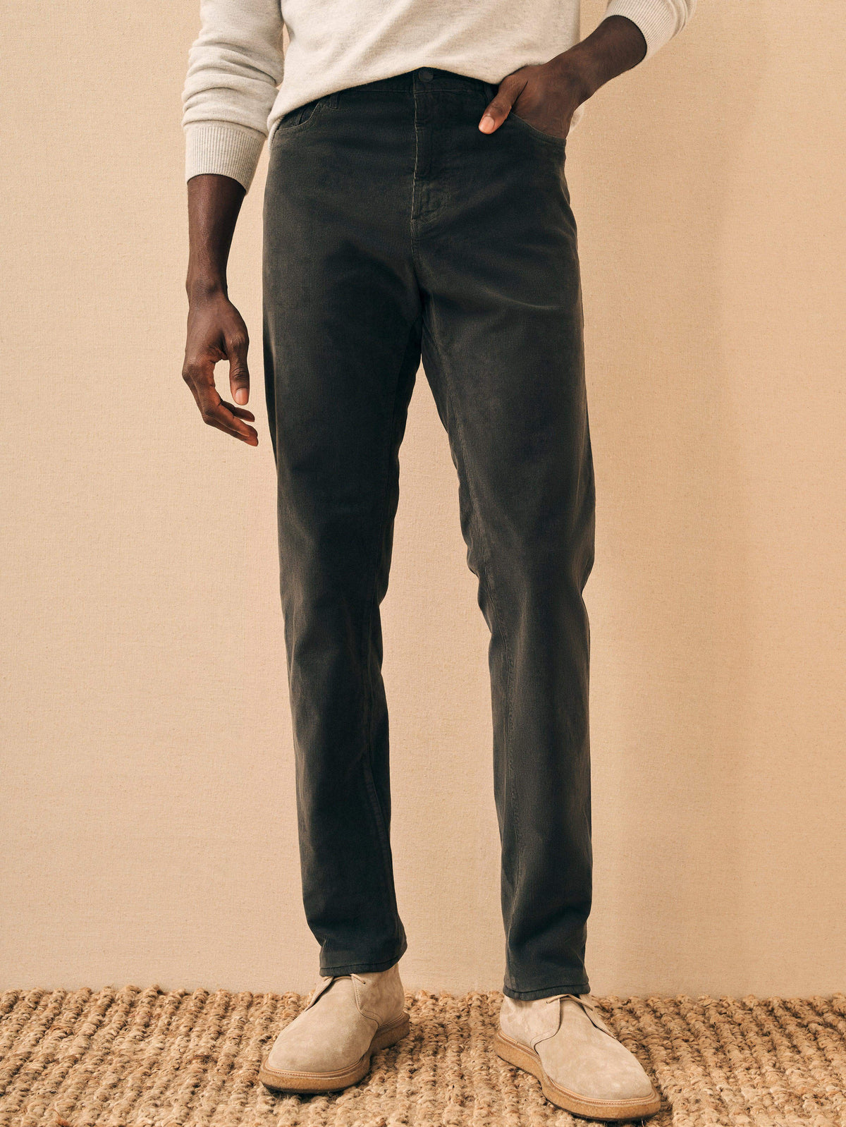 Stretch Corduroy 5-Pocket (32") - Washed Black, image 1 of 6