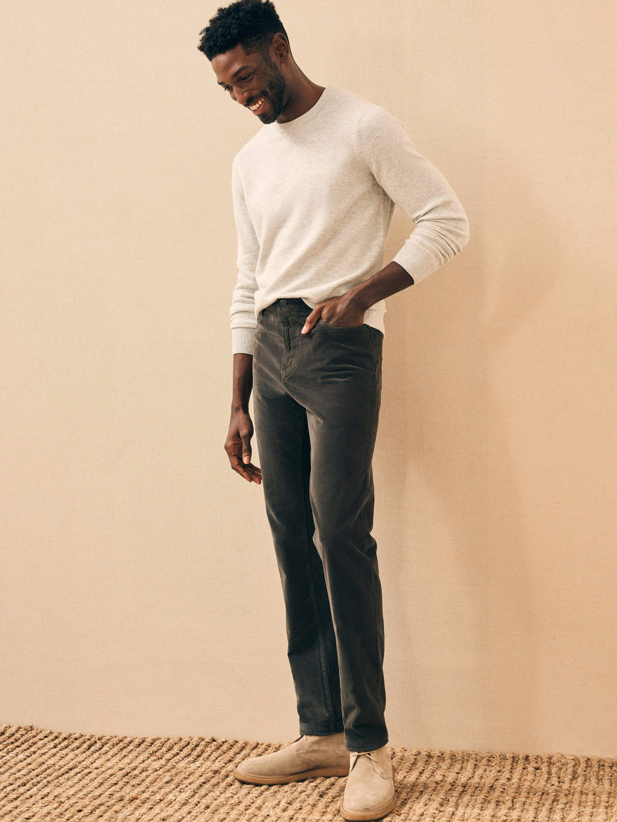Stretch Corduroy 5-Pocket (32") - Washed Black, image 2 of 6