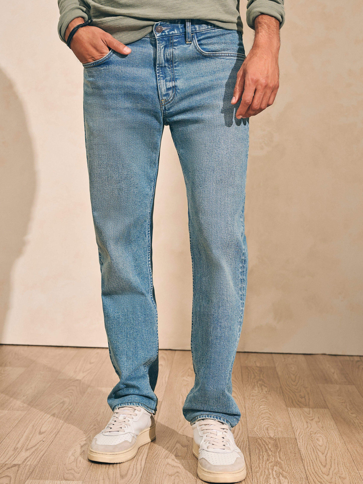  | Slim Straight Denim (34") - Sandy Point Wash | Faherty Brand, image 1 of 5