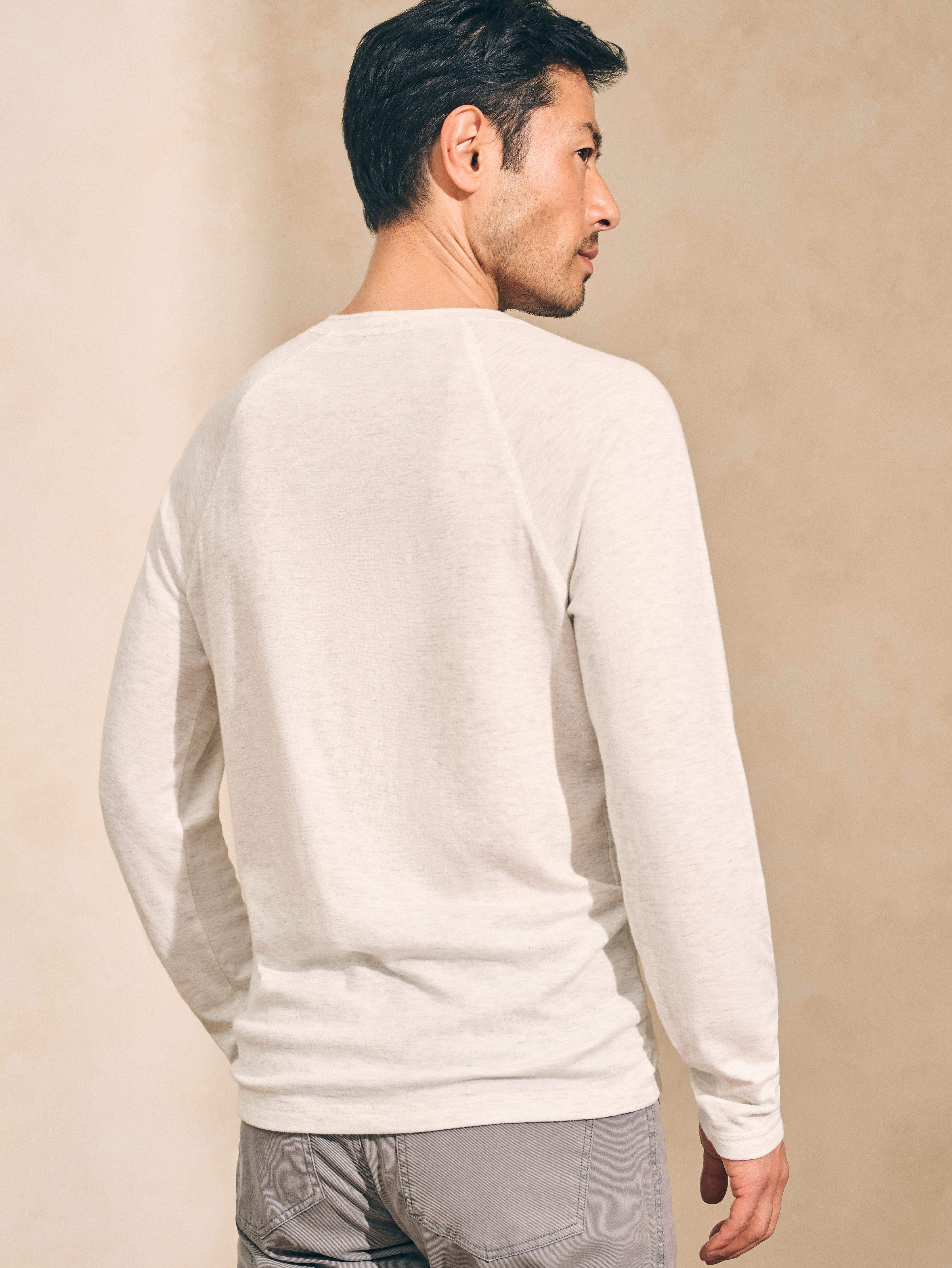 Long-Sleeve Newport Cloud Henley - Ivory Heather