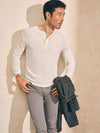 Long-Sleeve Newport Cloud Henley (Tall) - Ivory Heather