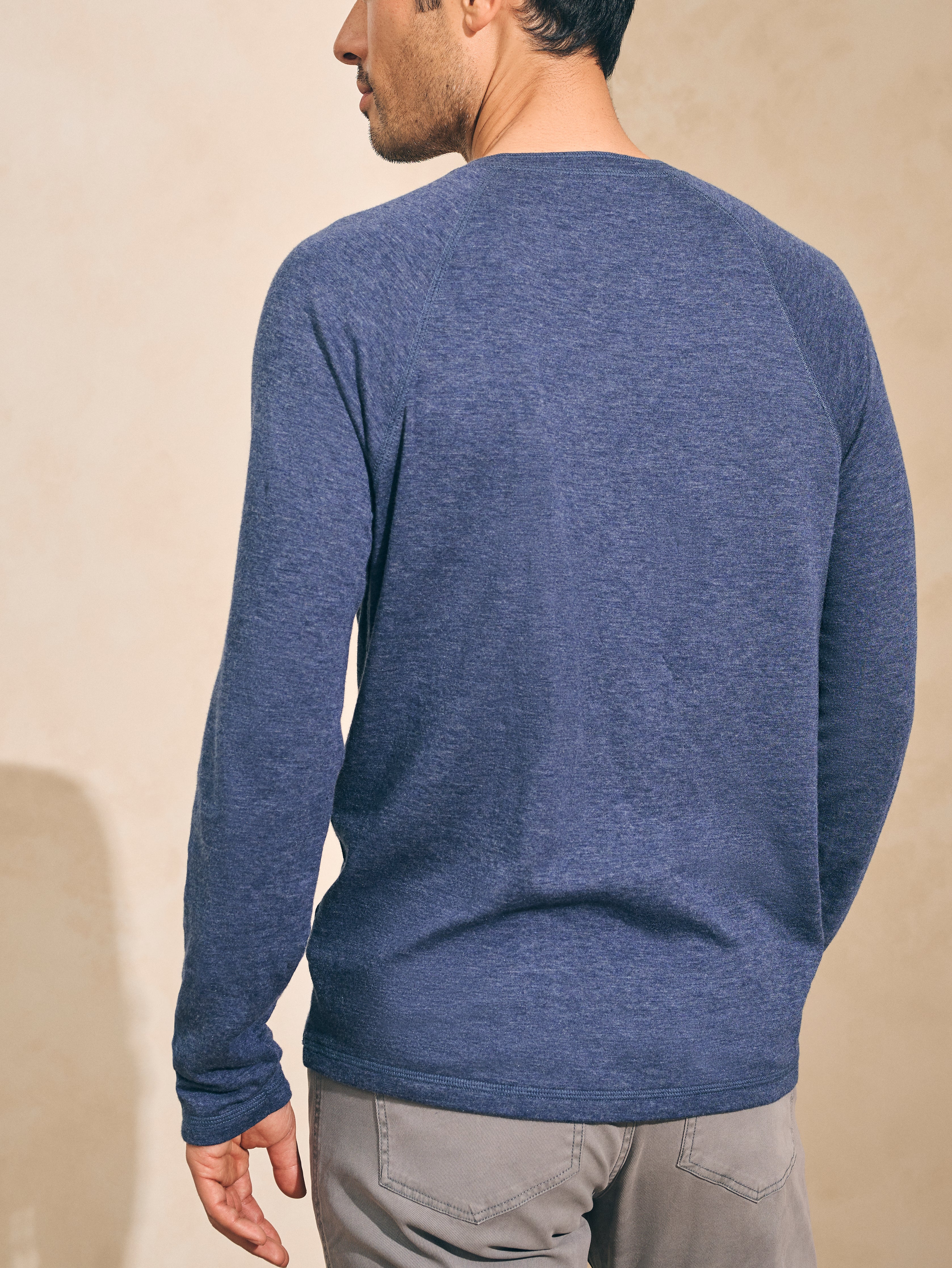 Cloud Cotton Long-Sleeve Henley - Navy Heather