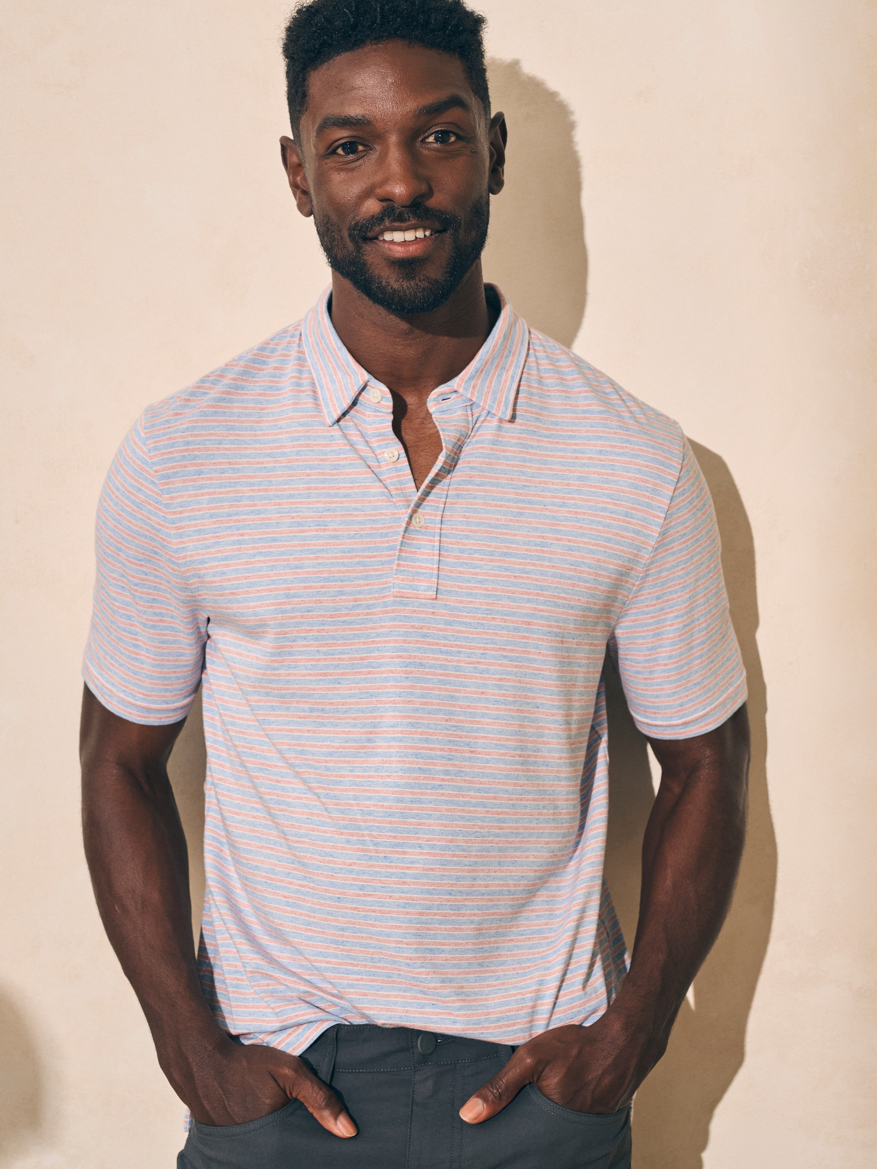 Short-Sleeve Movement Polo - Horizon Line Stripe