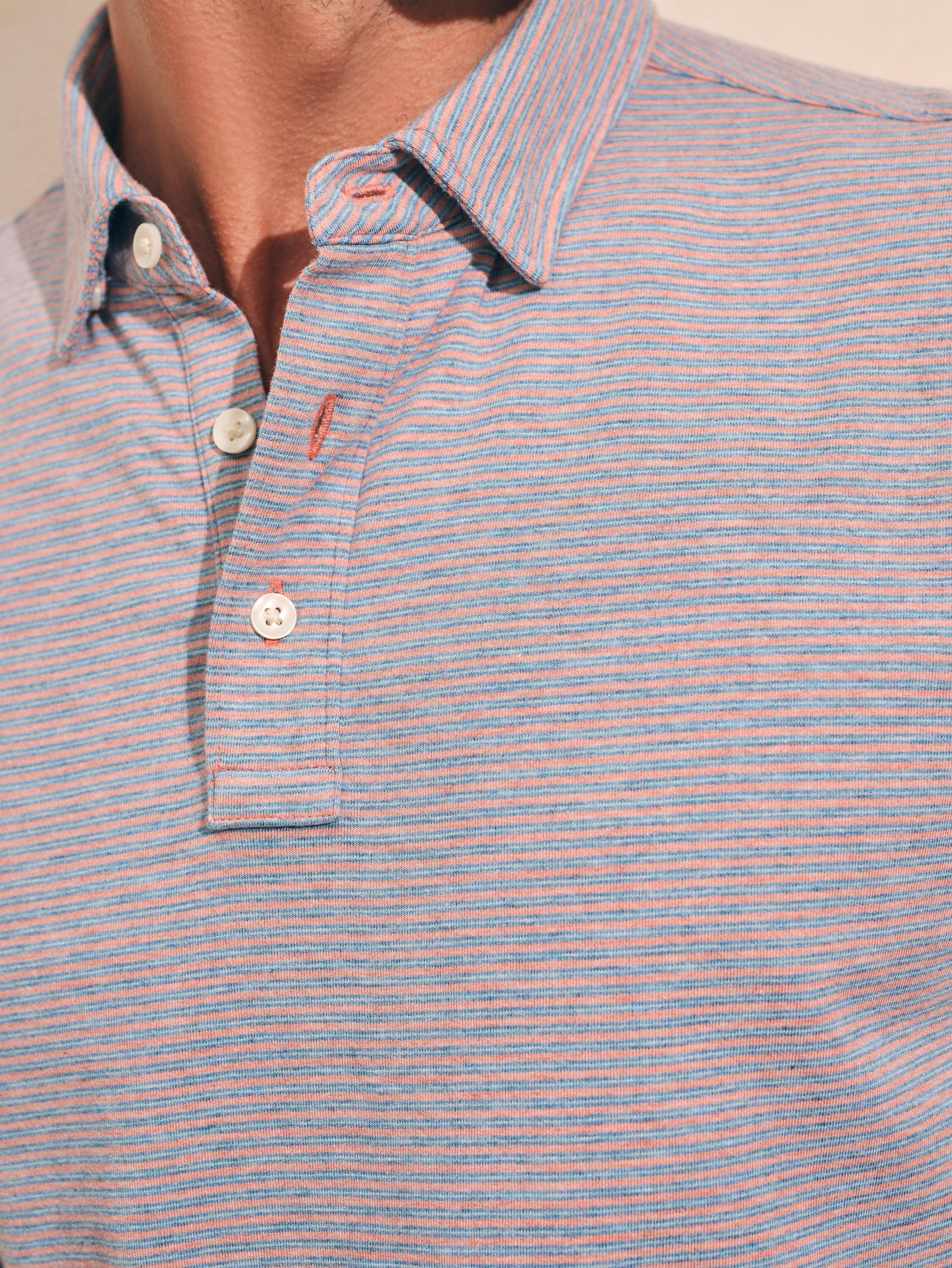 Movement™ Long-Sleeve Polo Shirt - Rose Creek Stripe