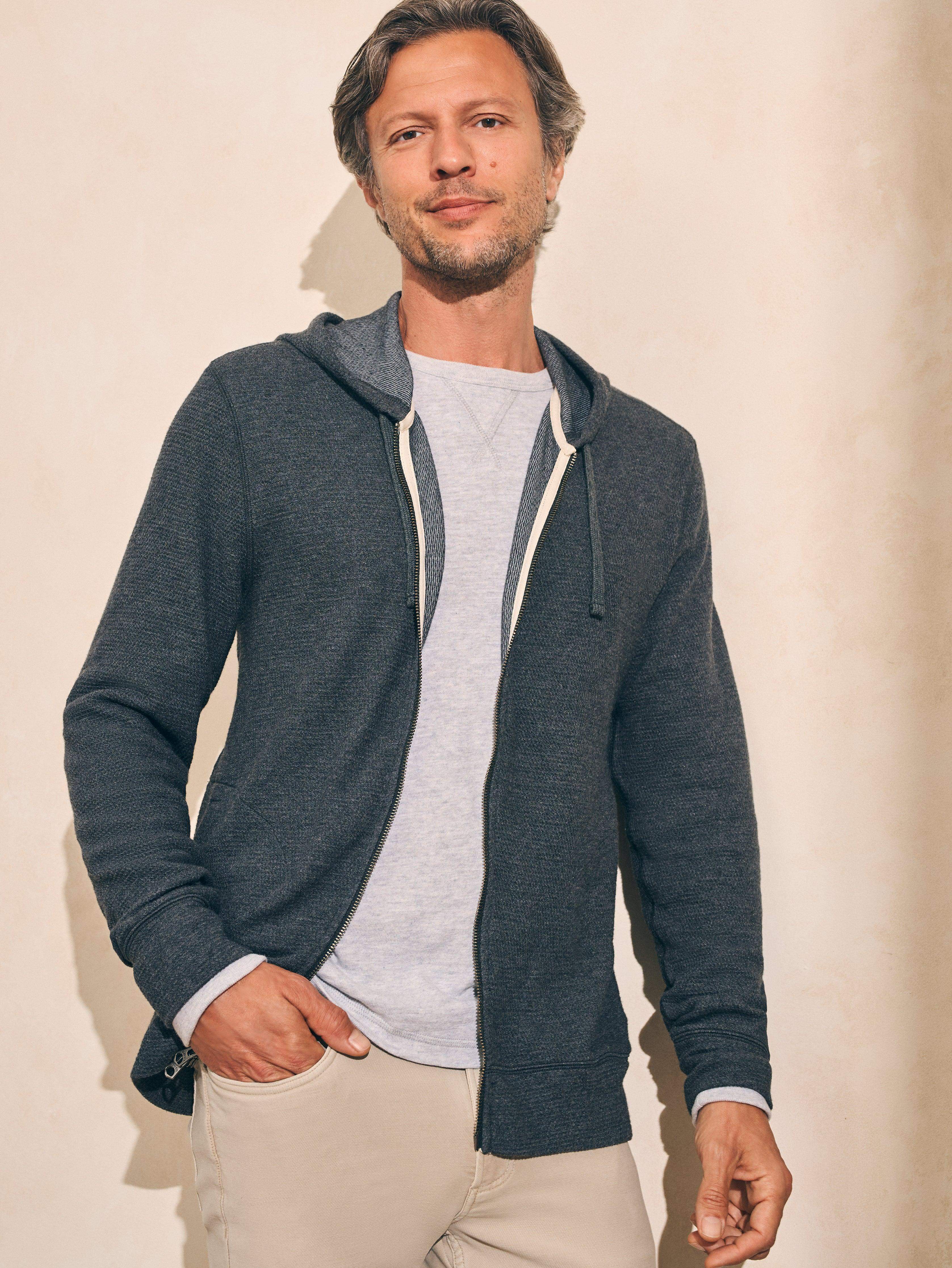 Surf Waffle Zip Hoodie - Ash Heather