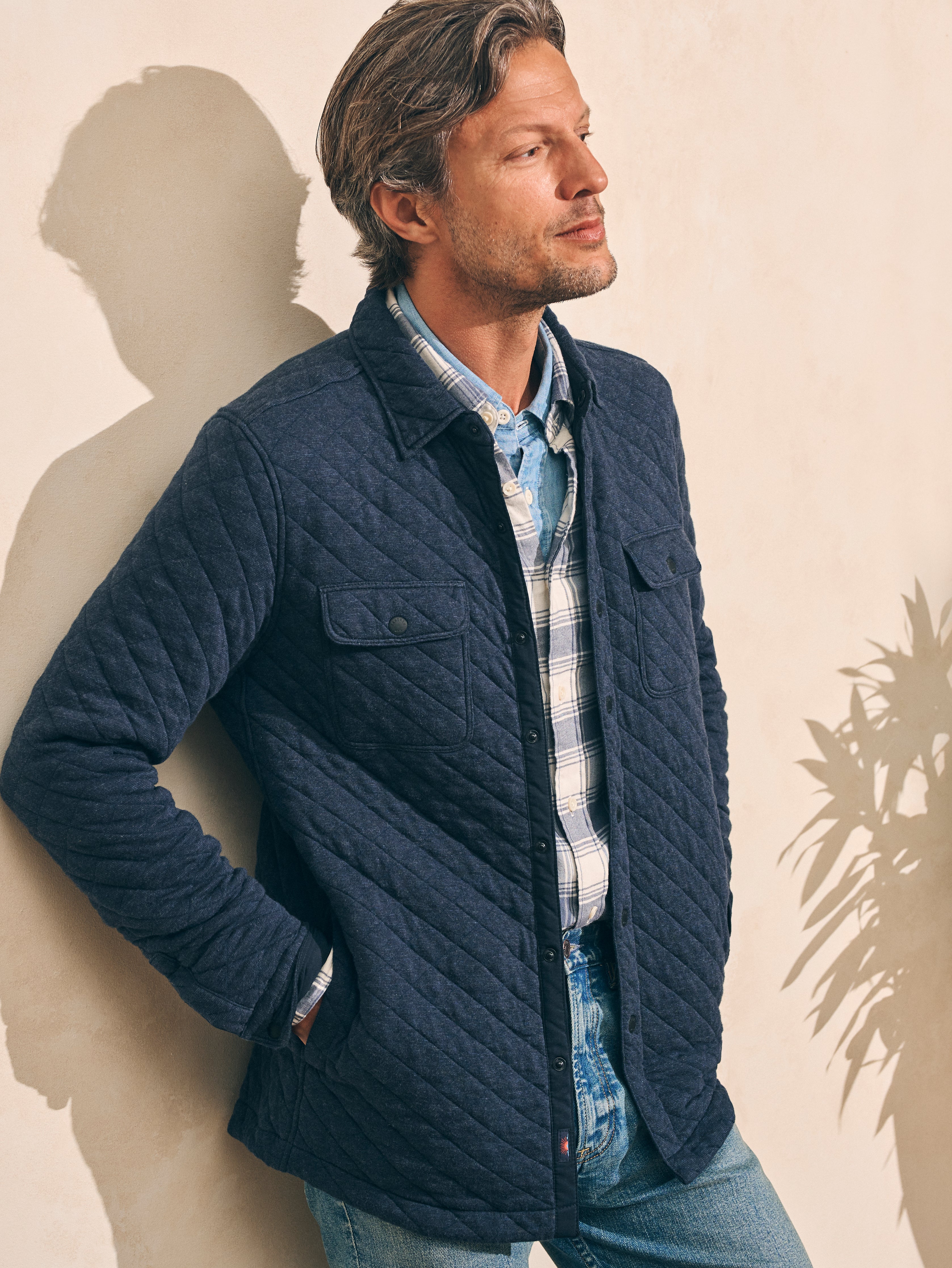 Epic Quilted Fleece CPO (Tall) - Navy Melange