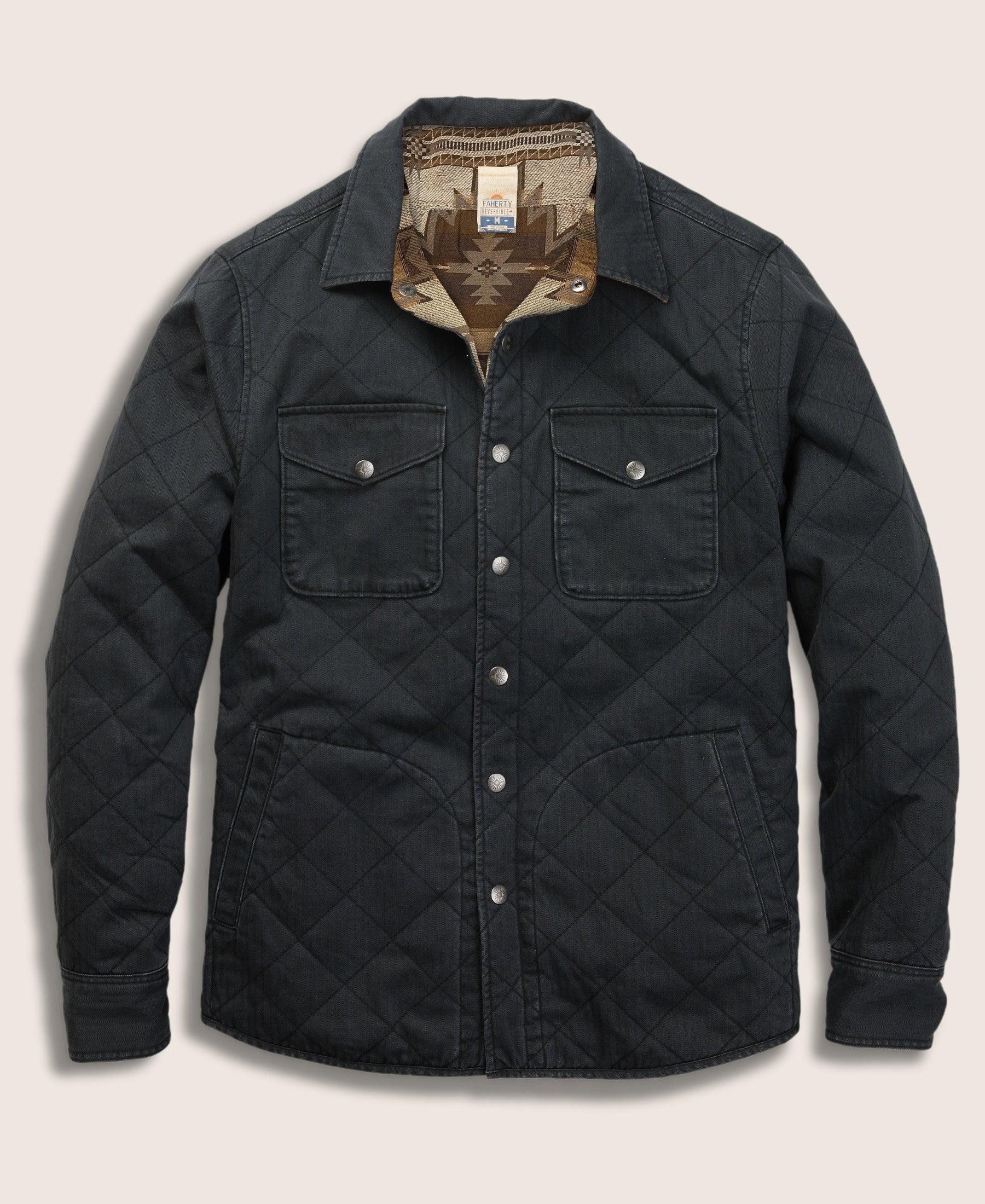 Doug Good Feather Reversible Bondi Jacket - Washed Black Cascade Star Nation