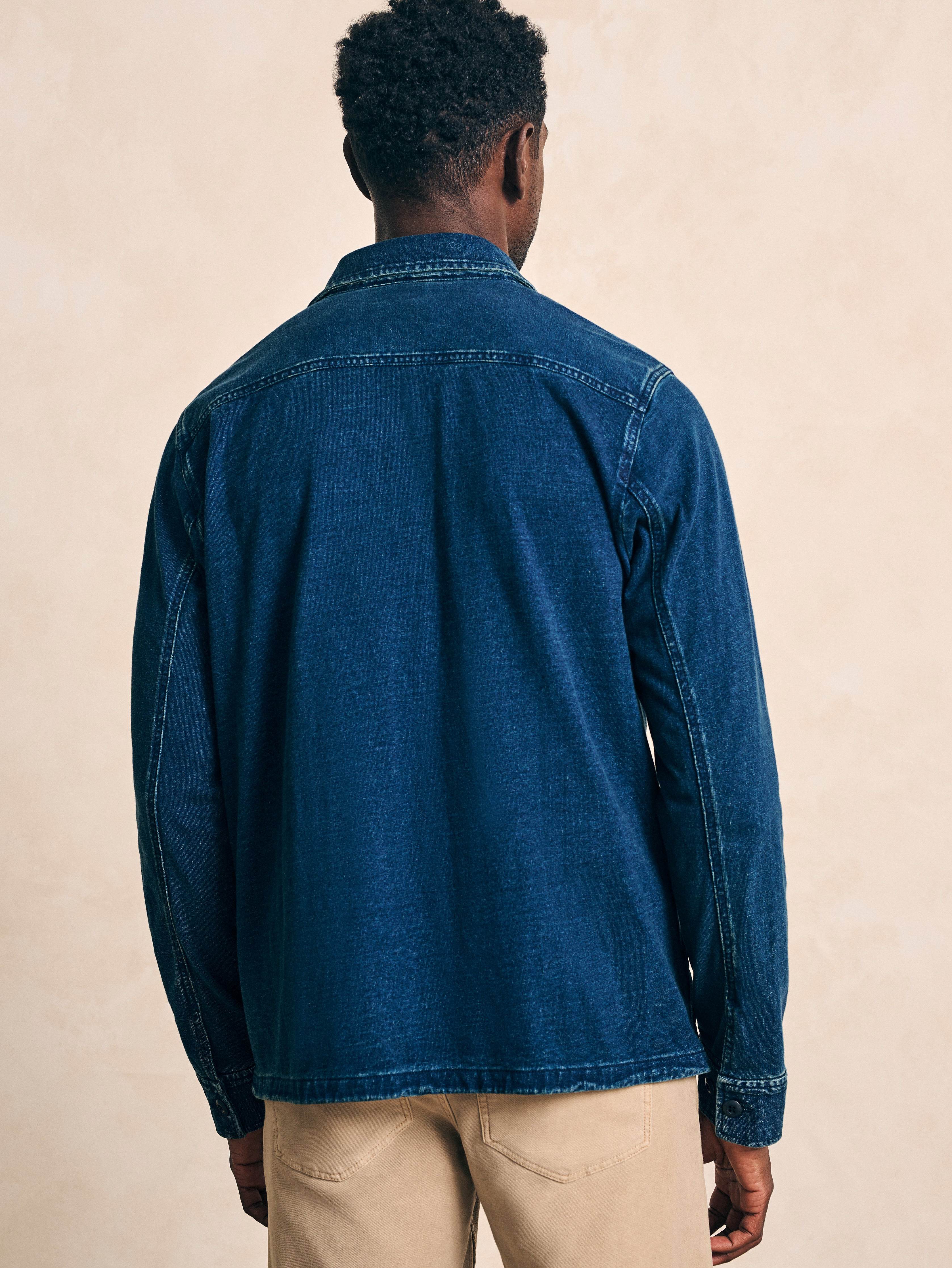 Jersey Shirt Jacket - Indigo