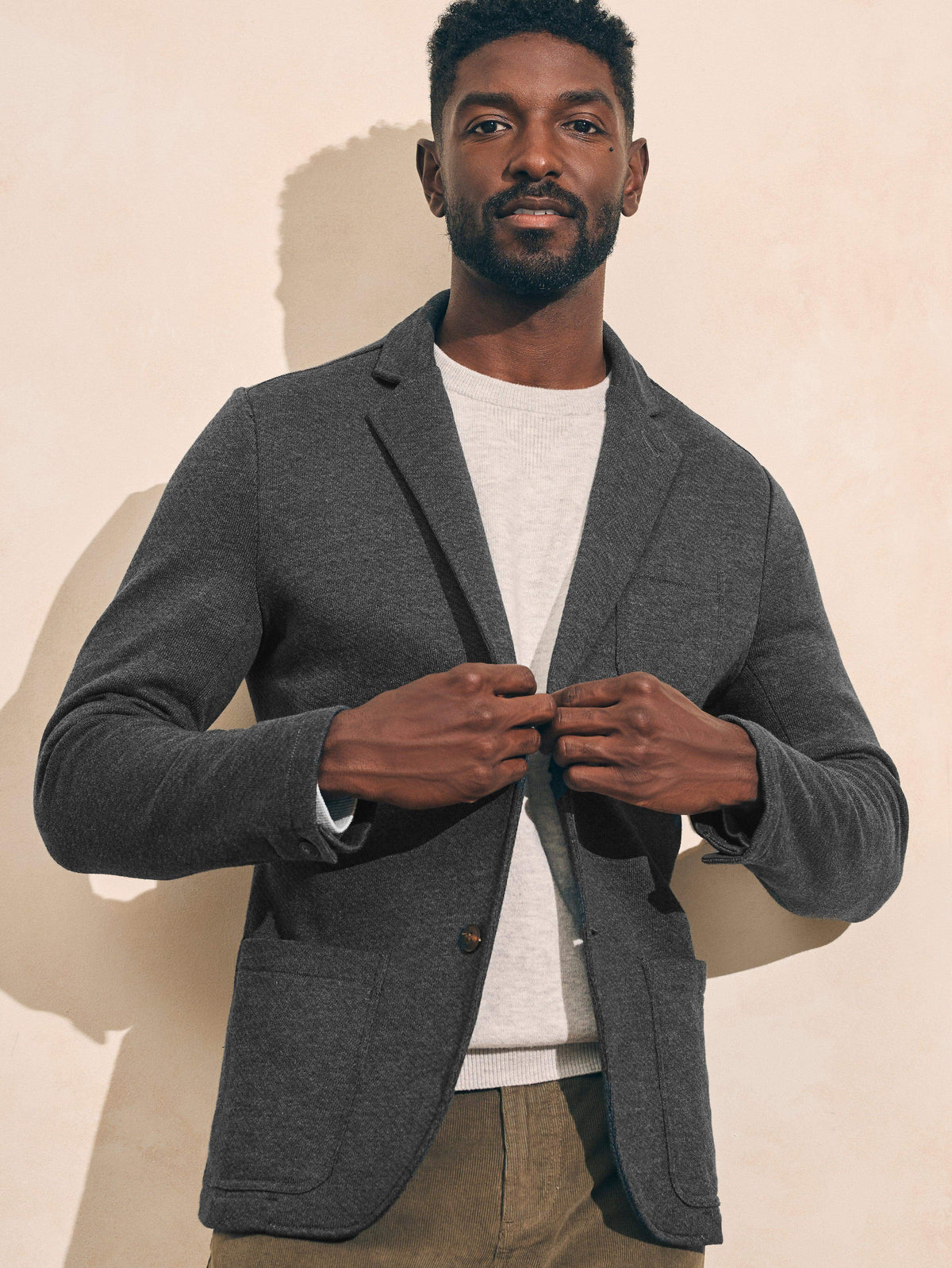 Inlet Knit Blazer - Black Sky Melange, image 1 of 7