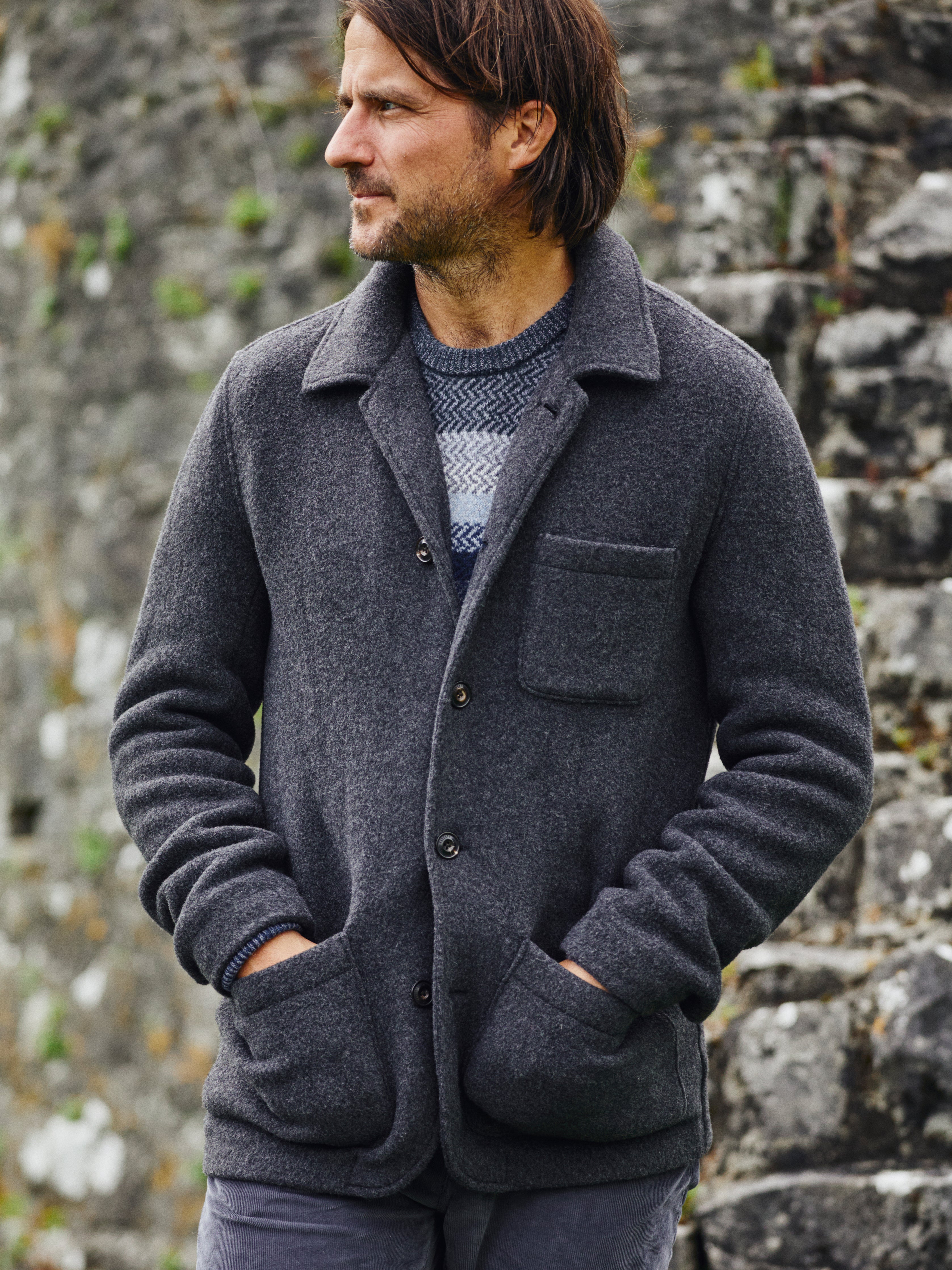 Wool Chore Jacket - Charcoal | Faherty Brand