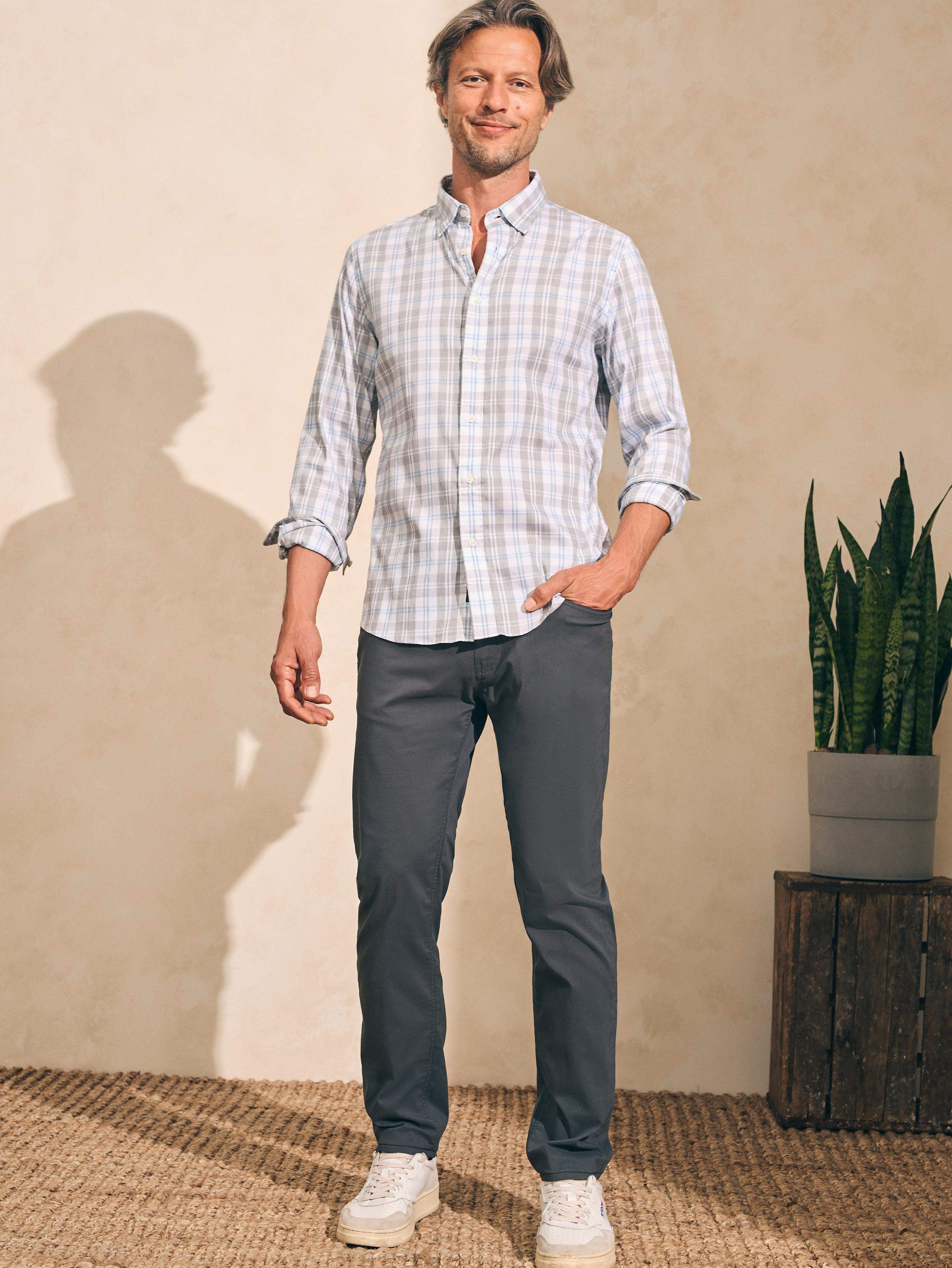 Movement™ Sport Shirt - Grey Cream Plaid