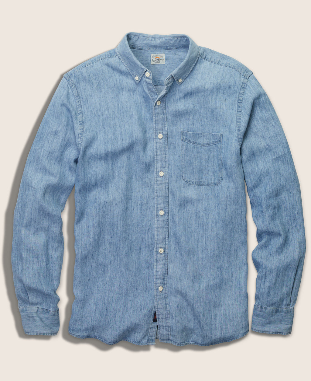 Tried & True Chambray Shirt - Vintage Indigo | Faherty Brand | V-Shirts