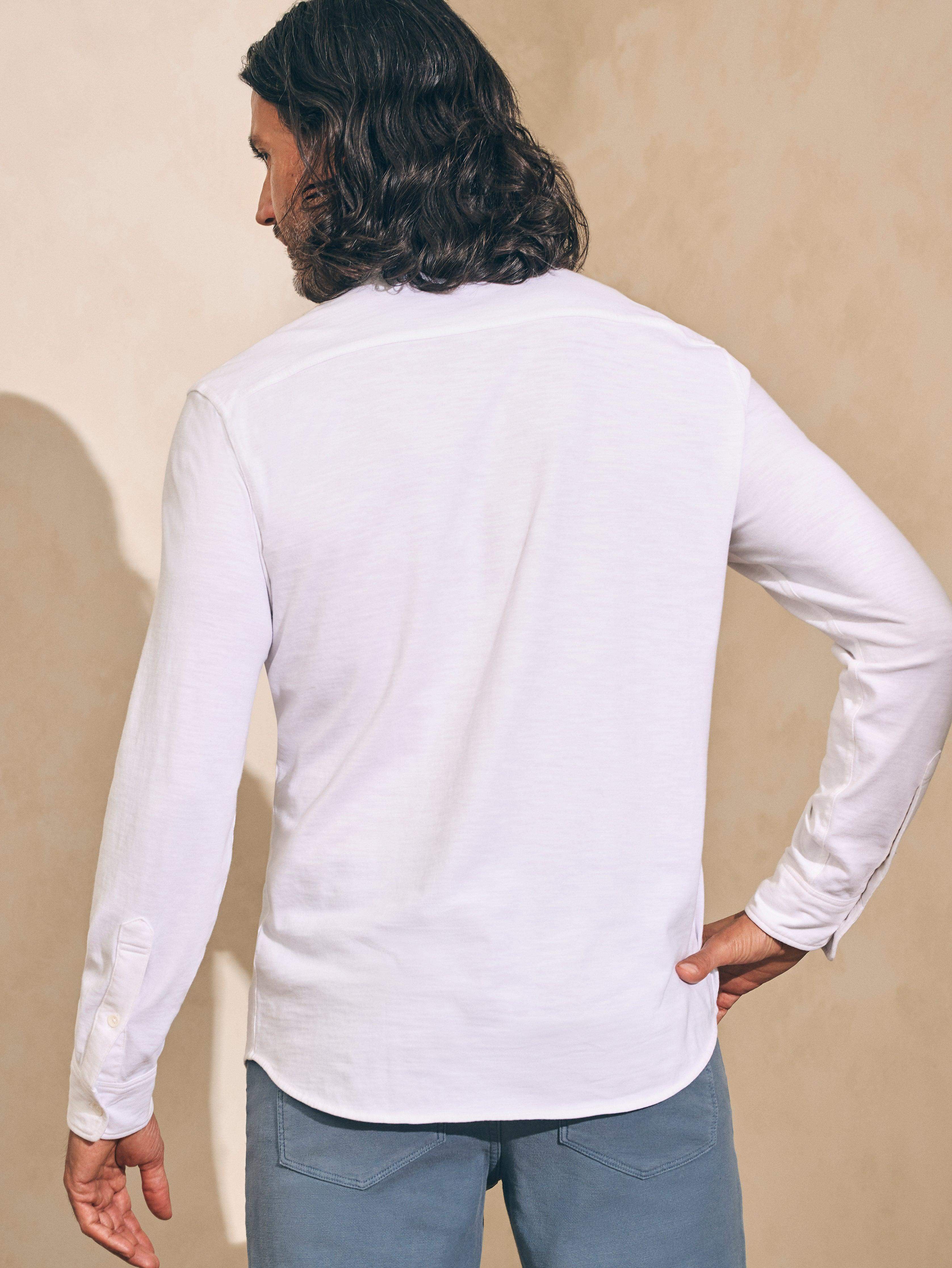 Sunwashed Knit Shirt (Single Pocket) - White