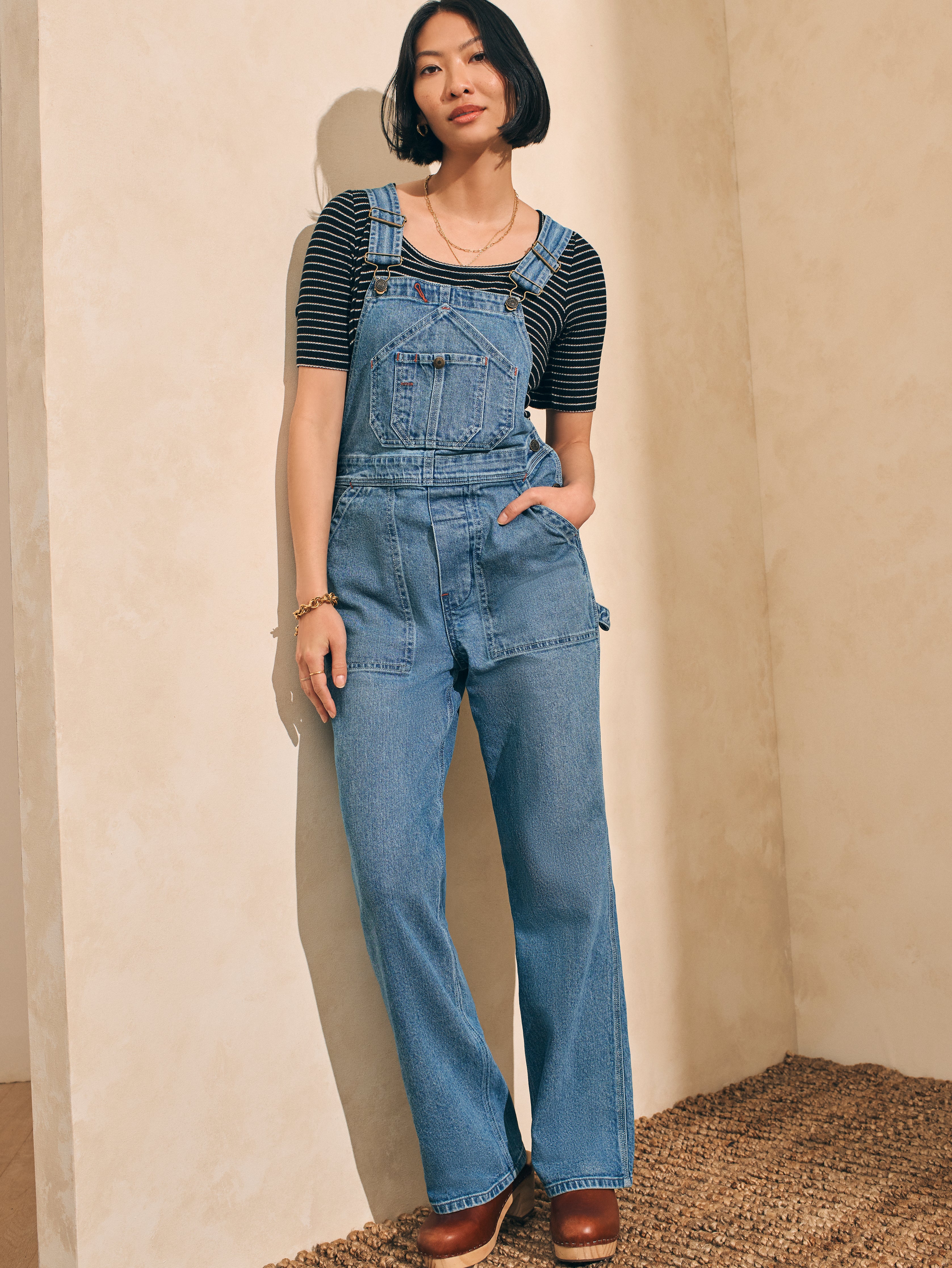 Organic Cotton Denim Overalls - Lakewood Wash