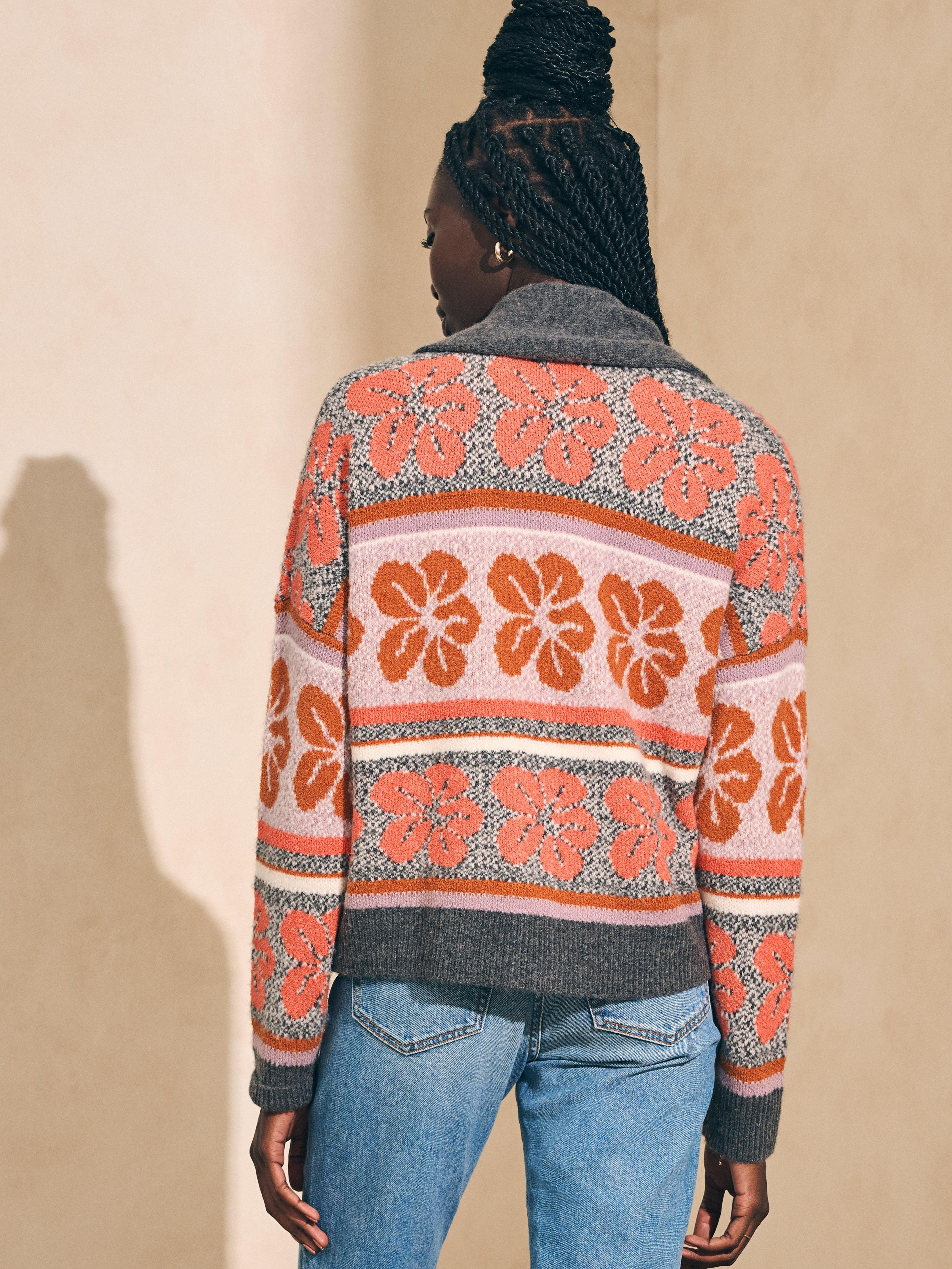 Topanga Canyon Cardigan - Sunset Shell Jacquard