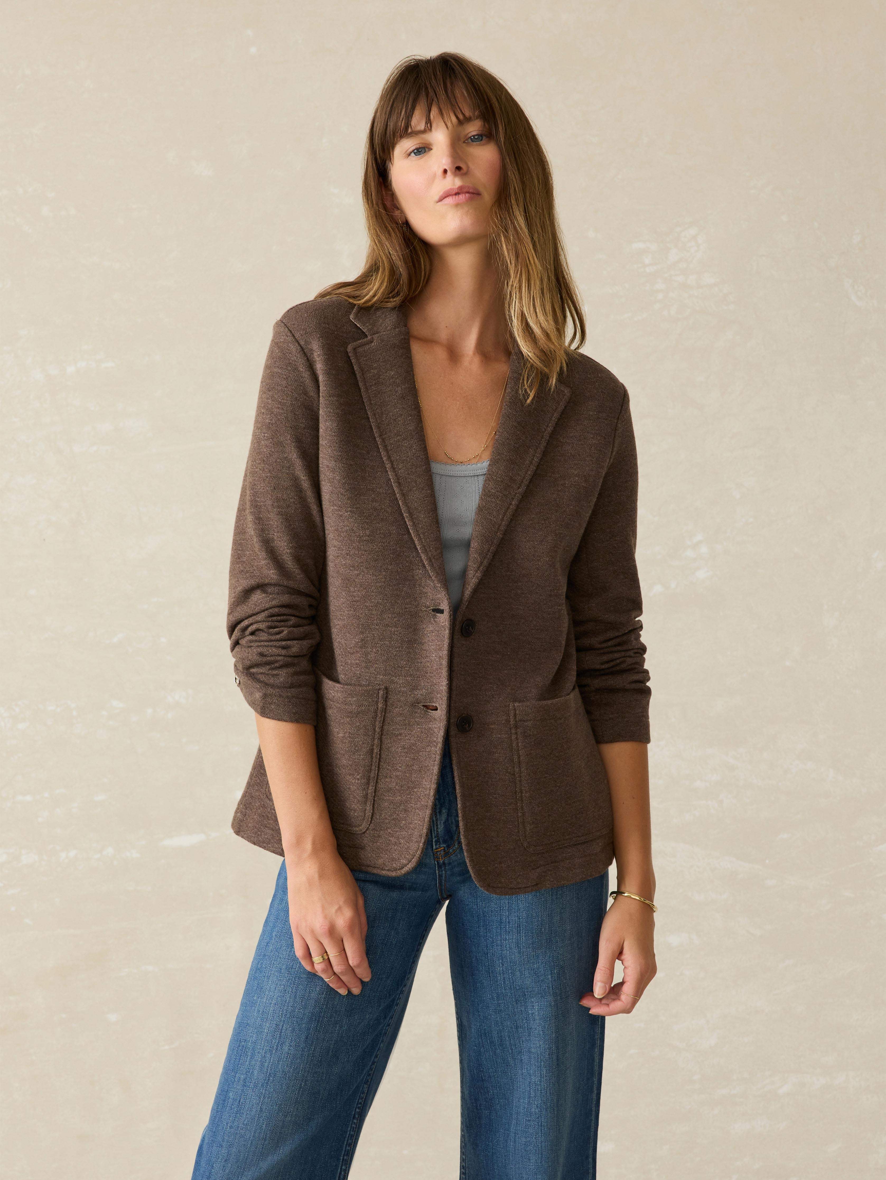 Inlet Knit Blazer - Deep Brown Heather