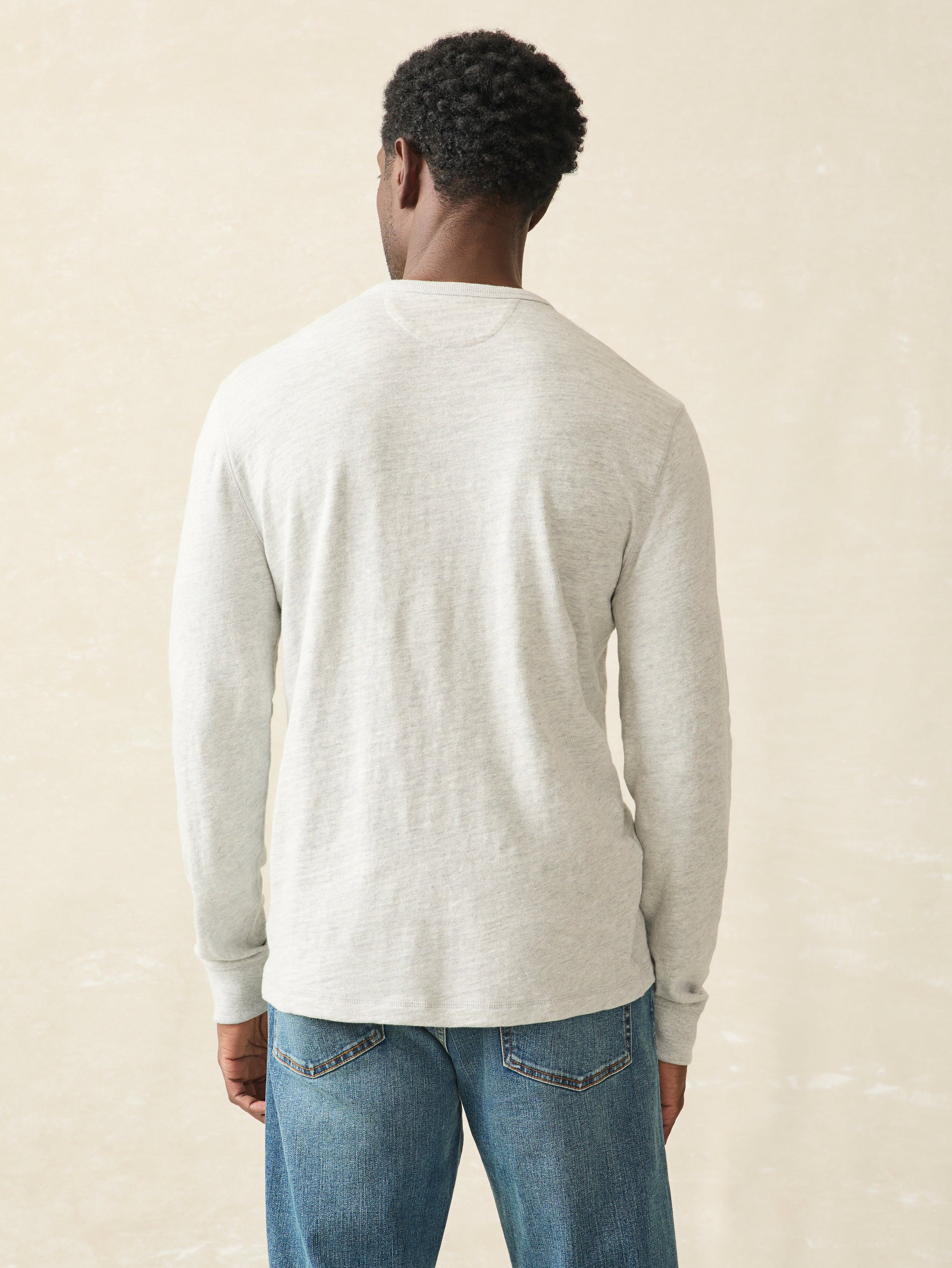 Sunwashed Slub Crew - Light Grey Heather