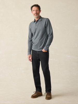 Long-Sleeve Movement™ Pique Polo - Dusty Iron Heather