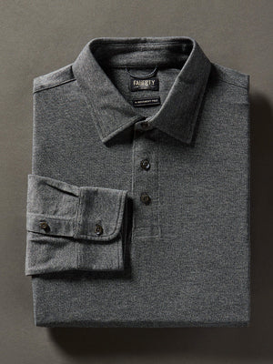 Movement™ Long-Sleeve Pique Polo - Dusty Iron Heather