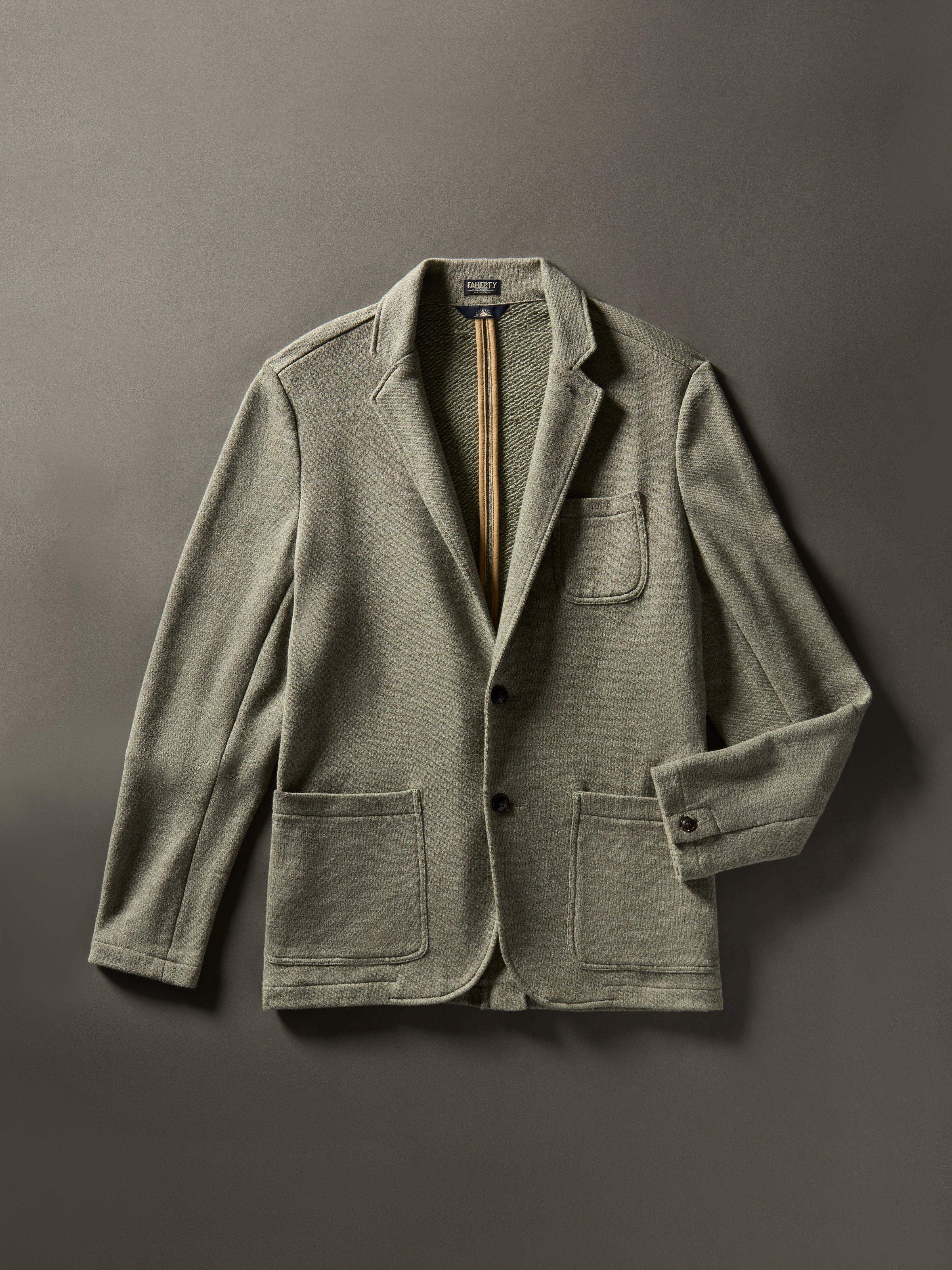 Inlet Knit Blazer - Olive Brush Melange