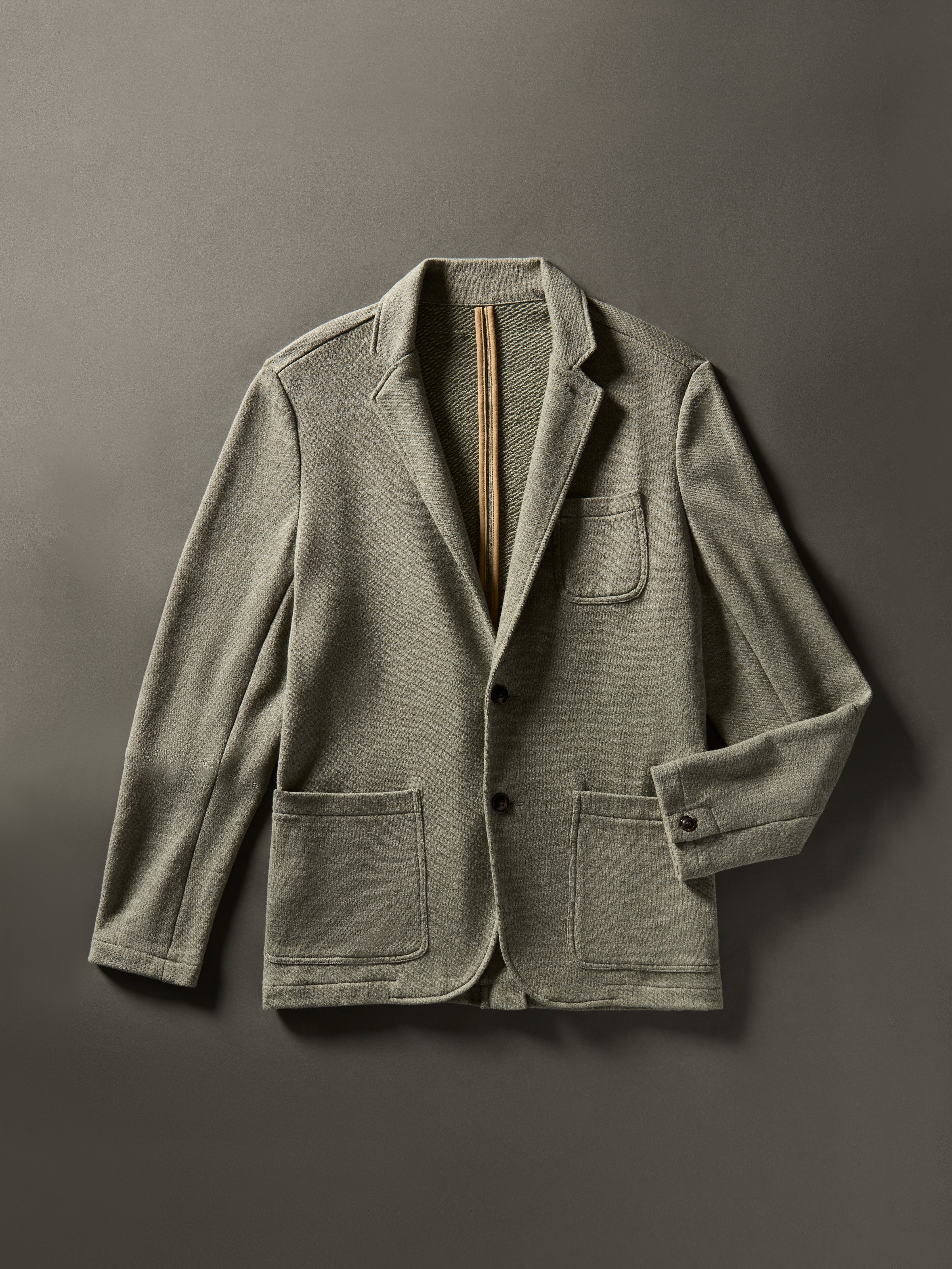 Inlet Knit Blazer - Olive Brush Melange