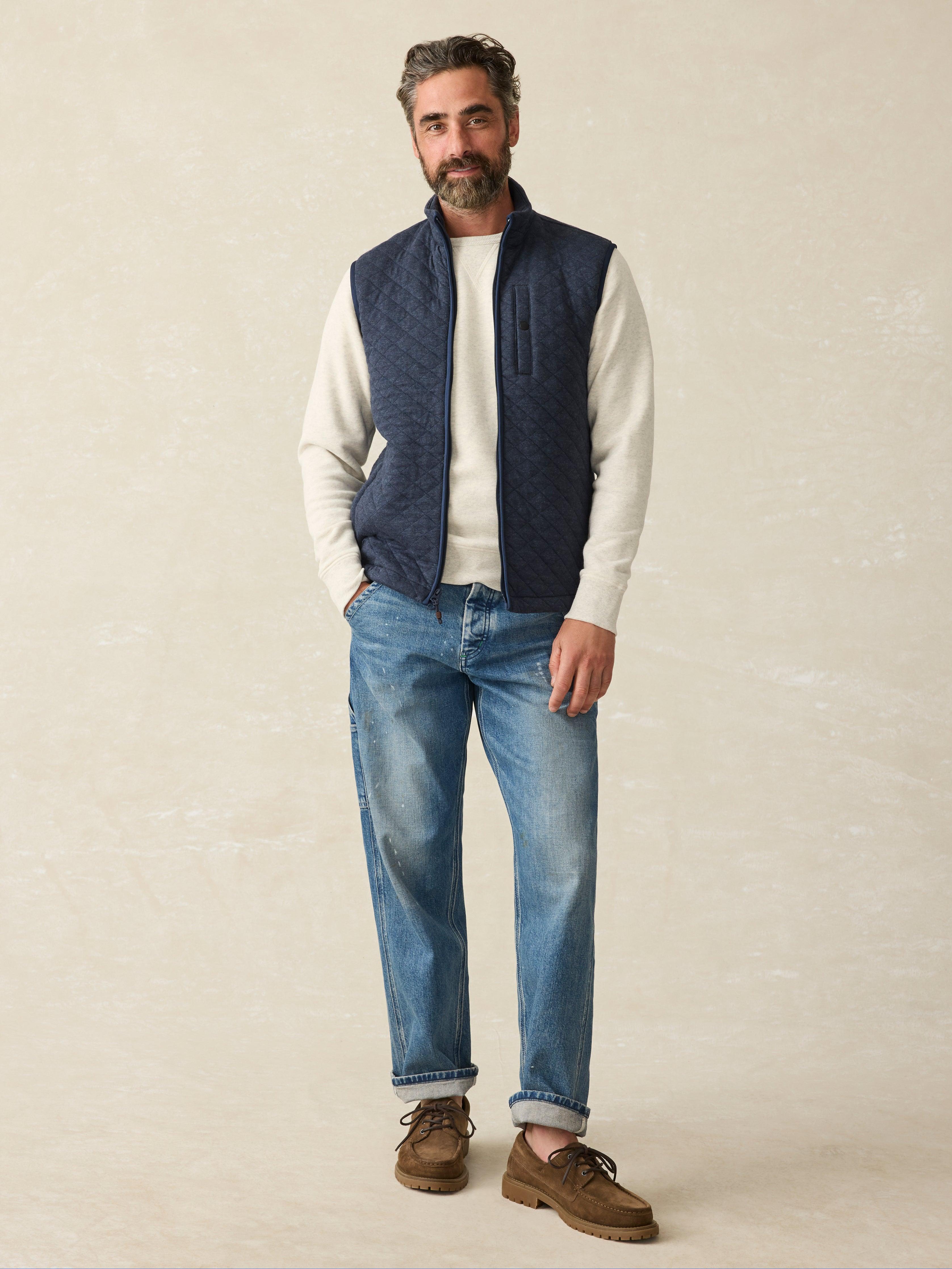 Epic Quilted Fleece Vest - Navy Melange