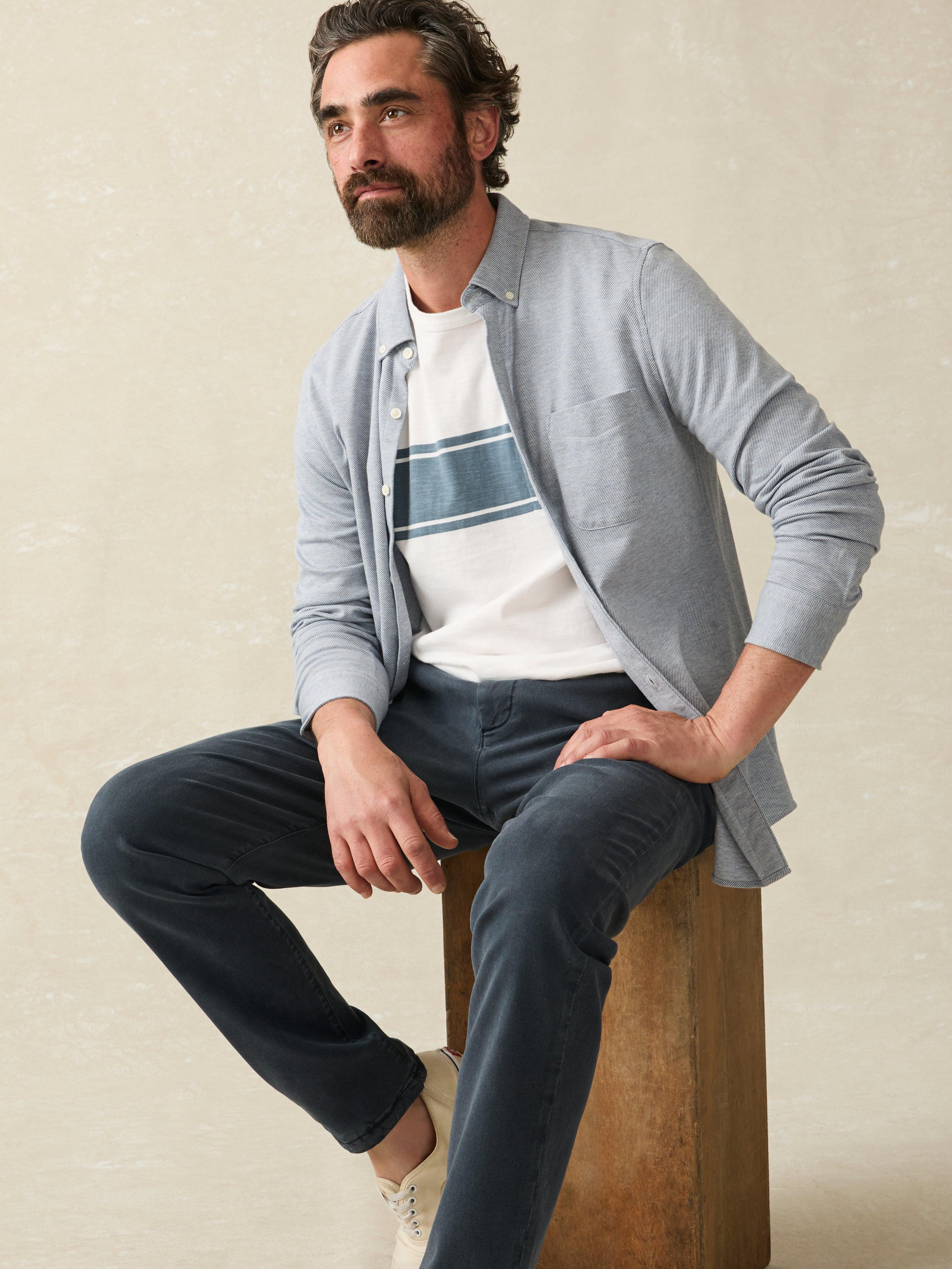 Coastline Knit Shirt - Oceanside Blue