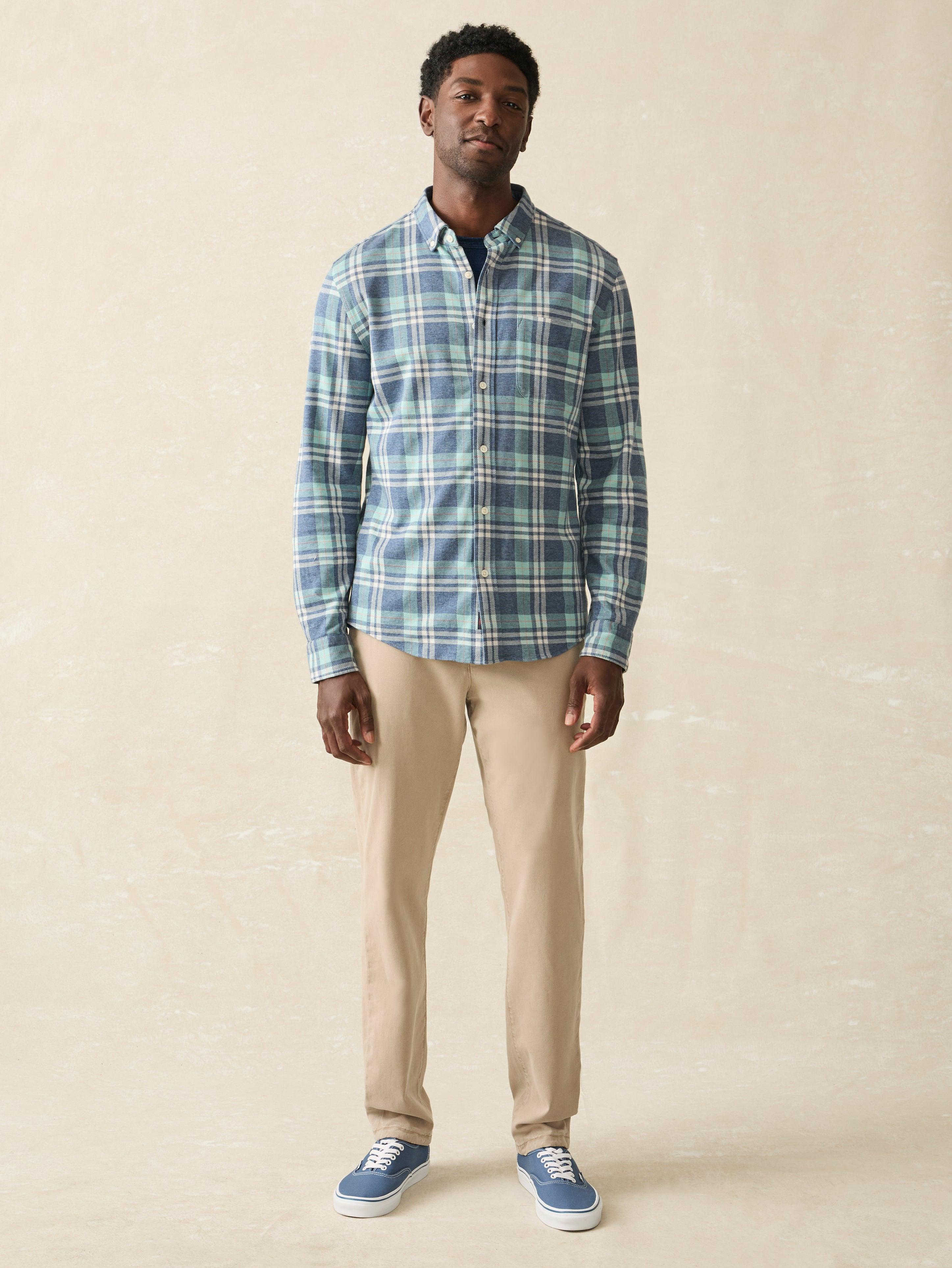 Coastline Knit Shirt - Holbrook Island Plaid