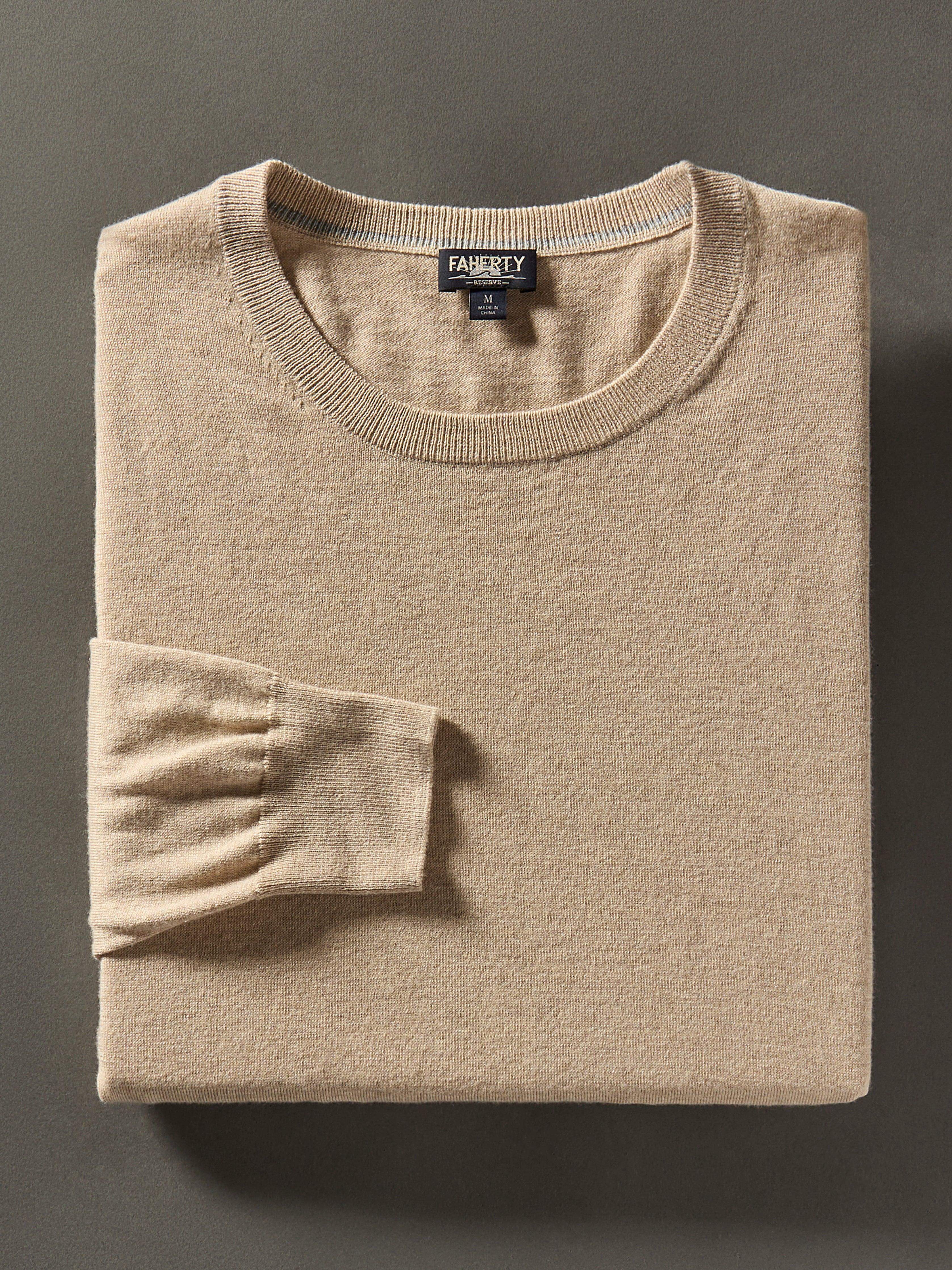 Faherty Movement Crewneck Sweater Soft Dune Heather XL