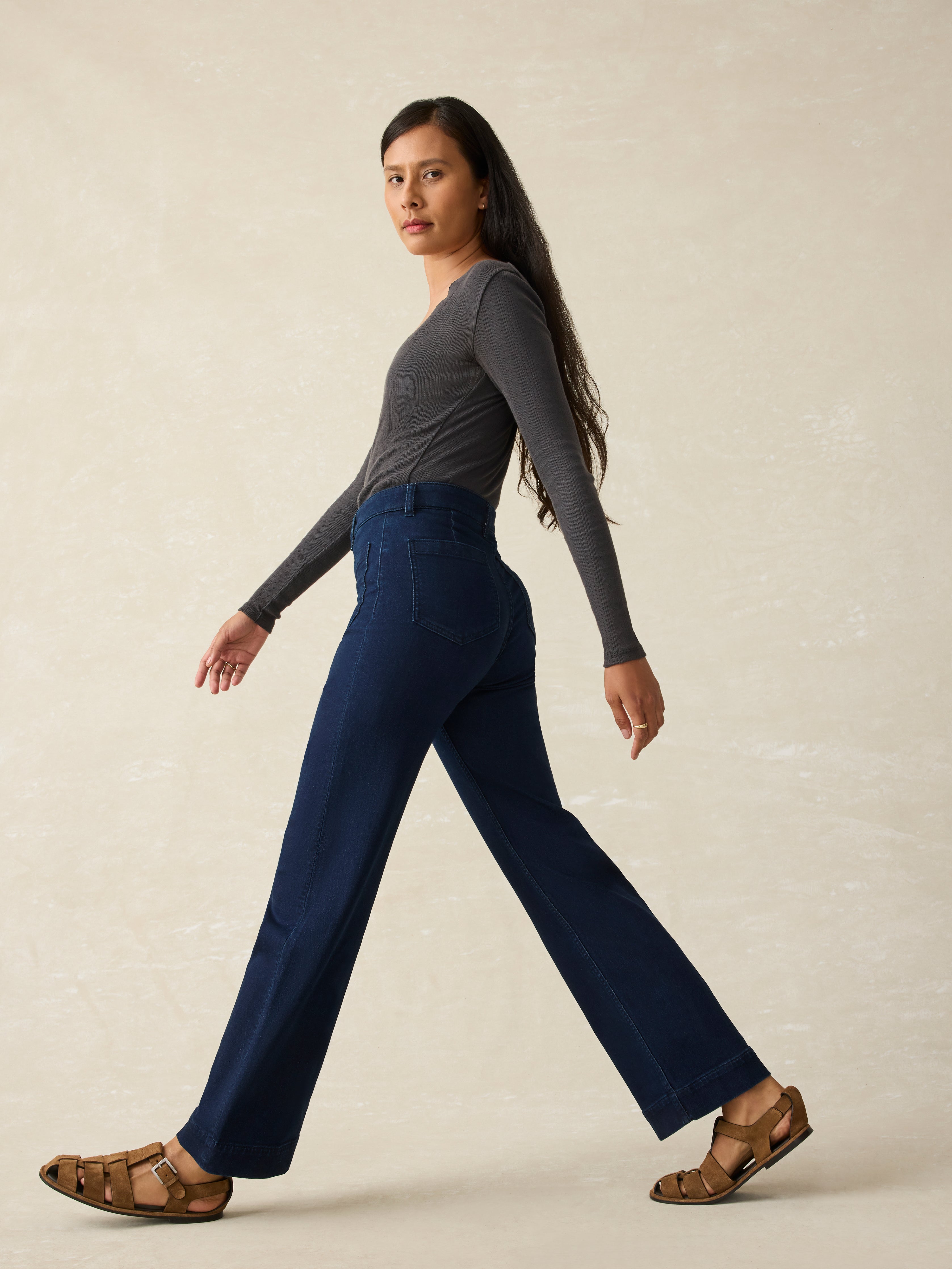 Stretch Terry Patch Pocket Ankle Pant - Clermont Wash