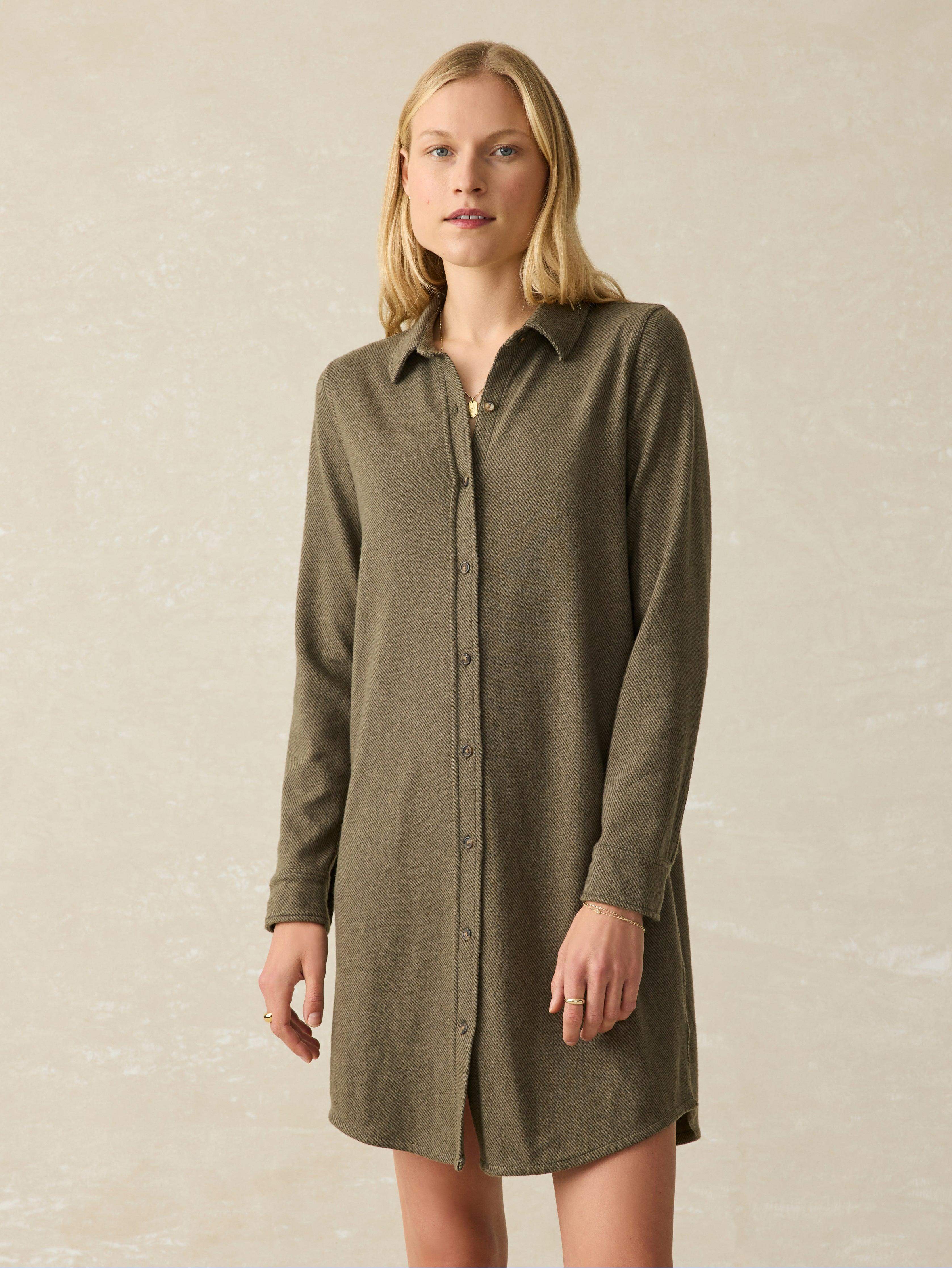 Legend™ Sweater Dress - Olive Melange Twill