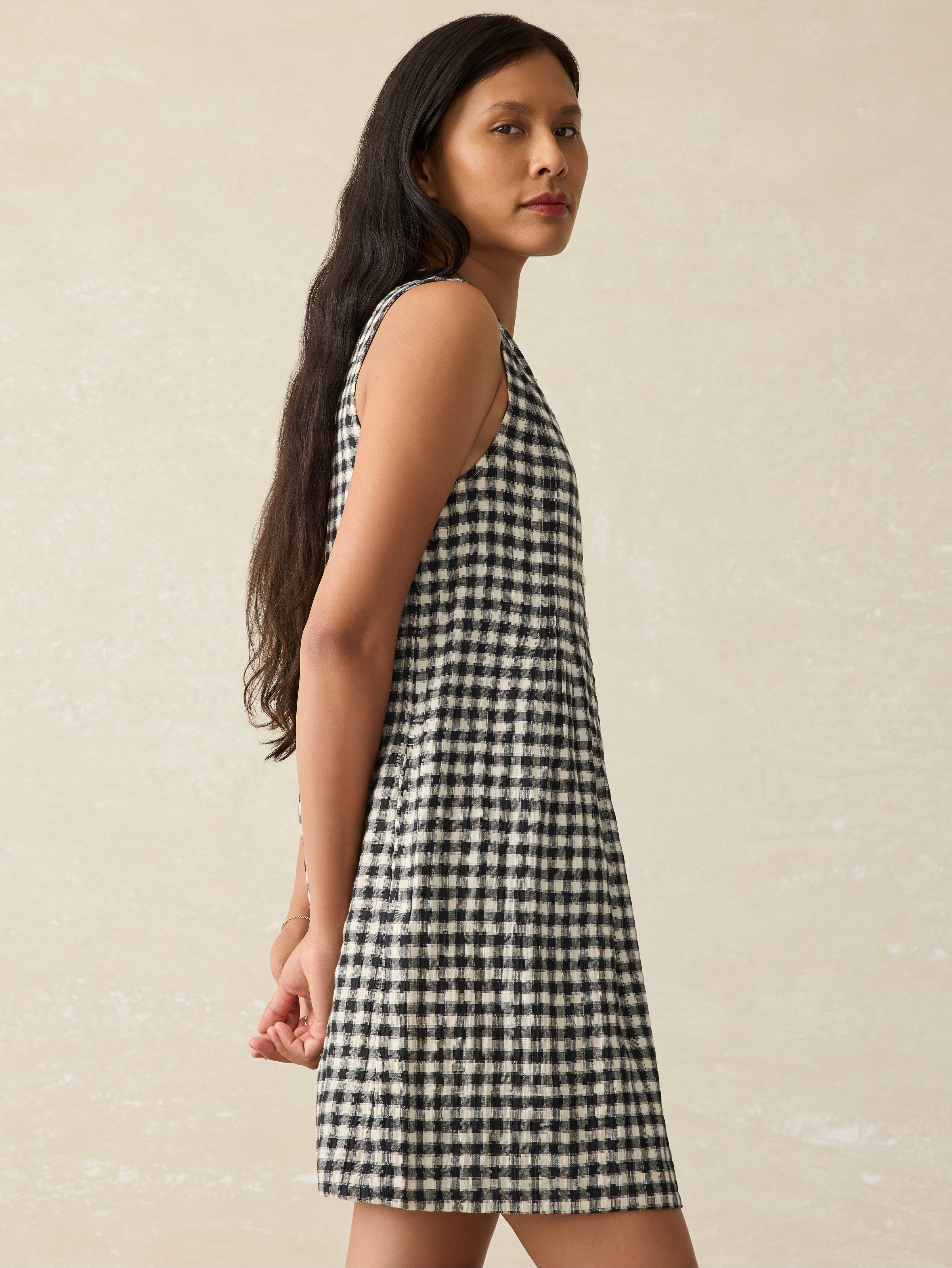 Isha Gingham Dress - Moonlit