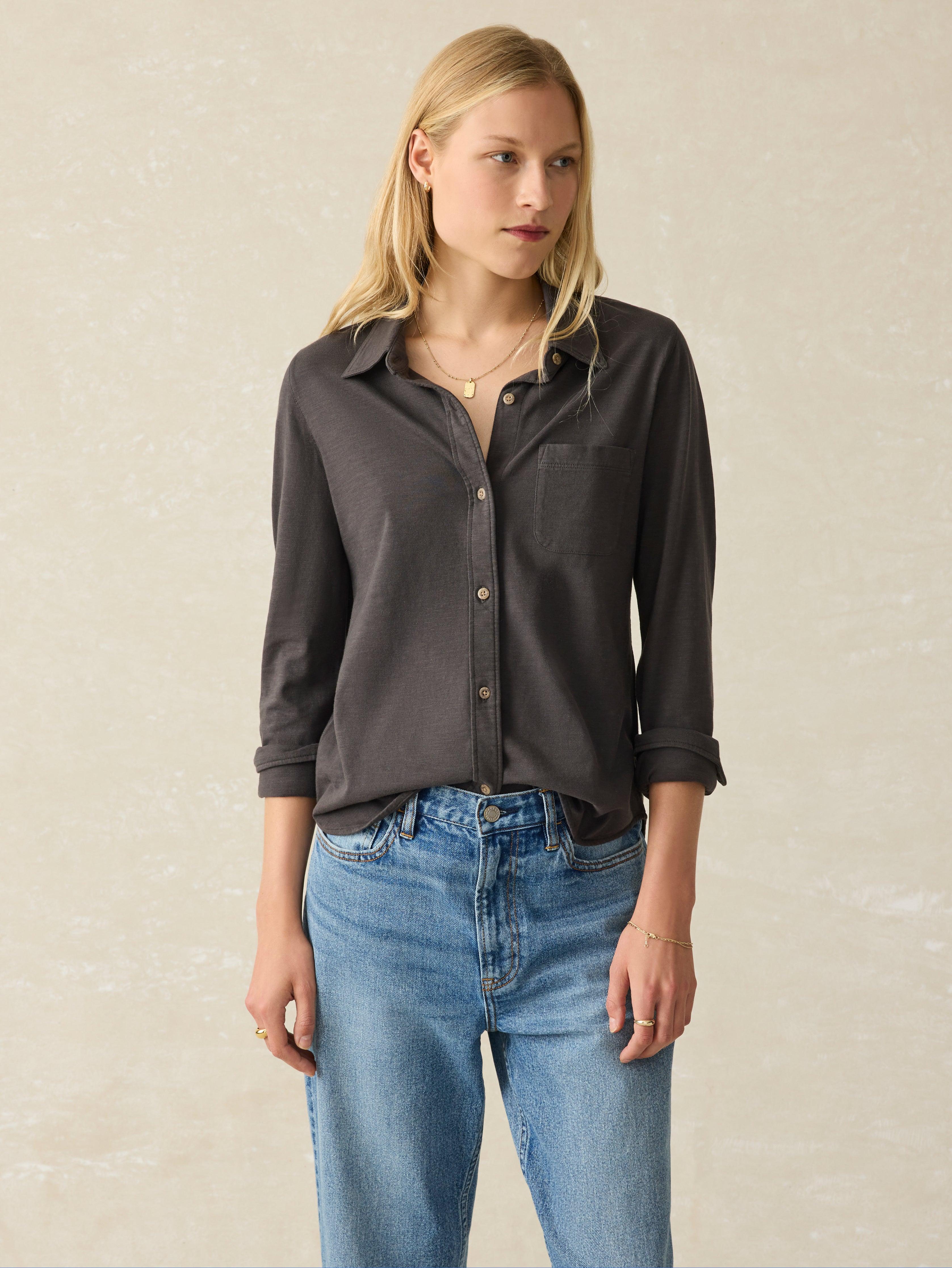 Sunwashed Knit Shirt - Washed Black