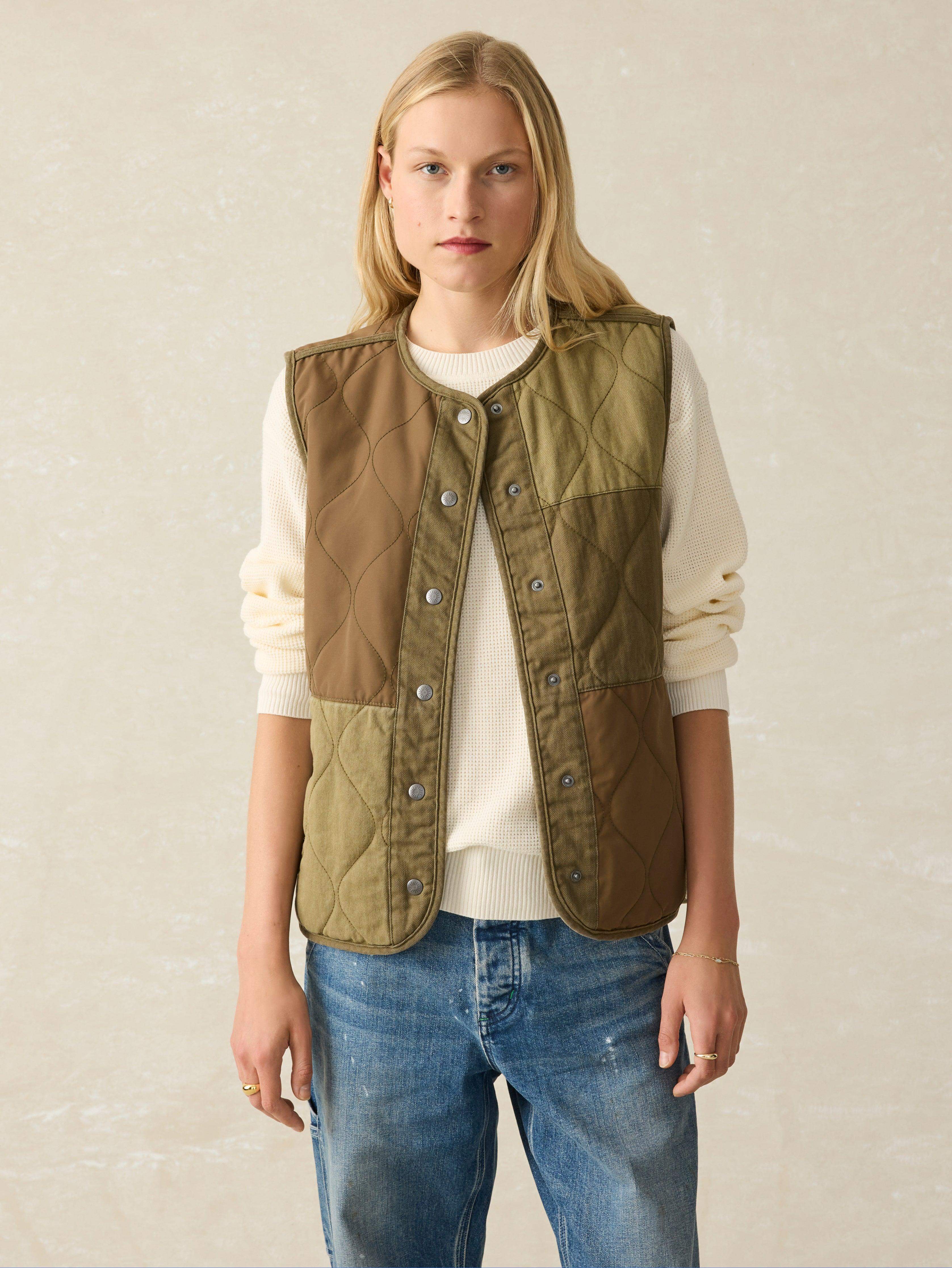 Oak Patchwork Vest - Sage Green Forest | Faherty Brand