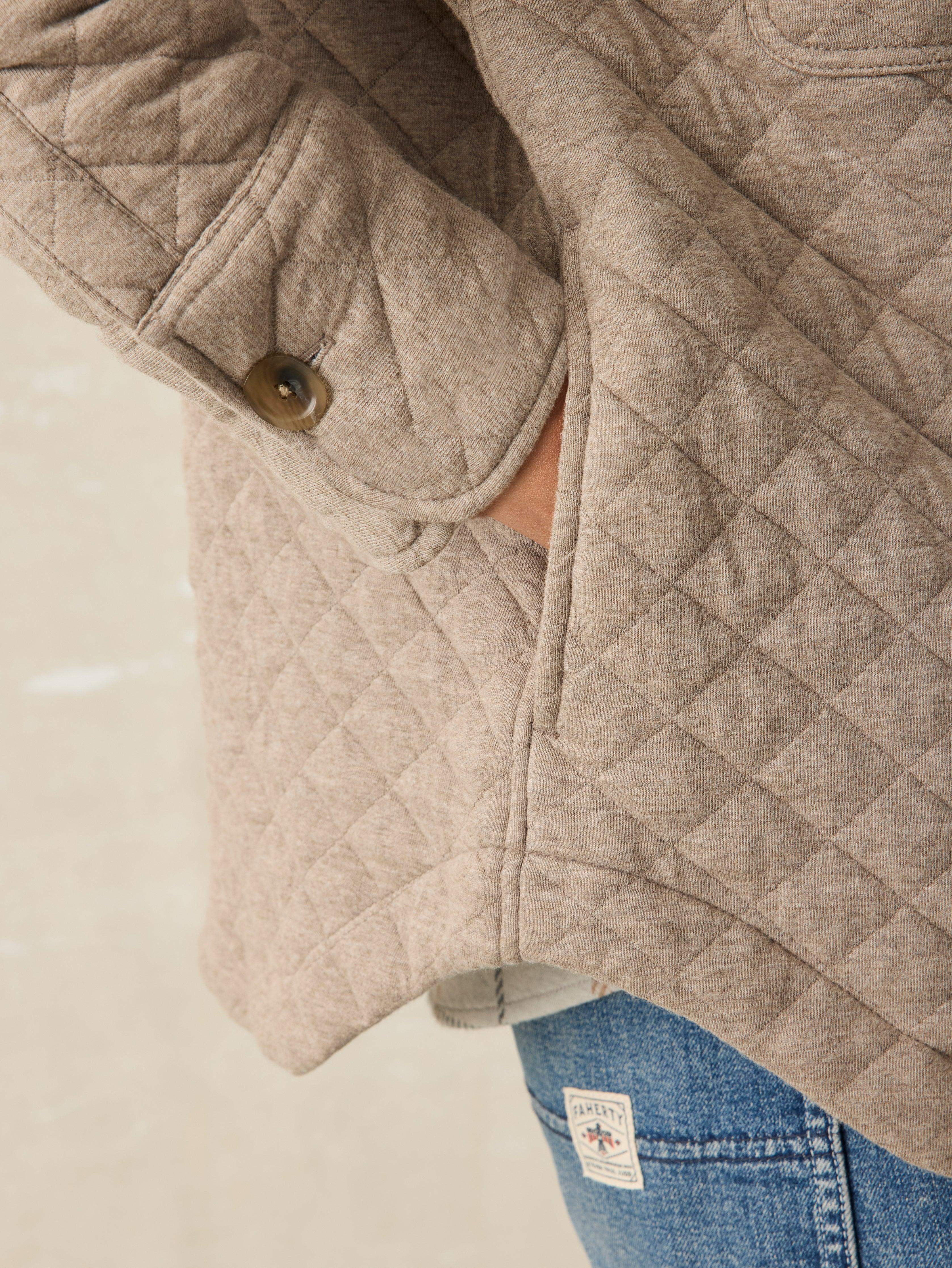 Epic Quilted Fleece Shirt Jacket - Mink Heather