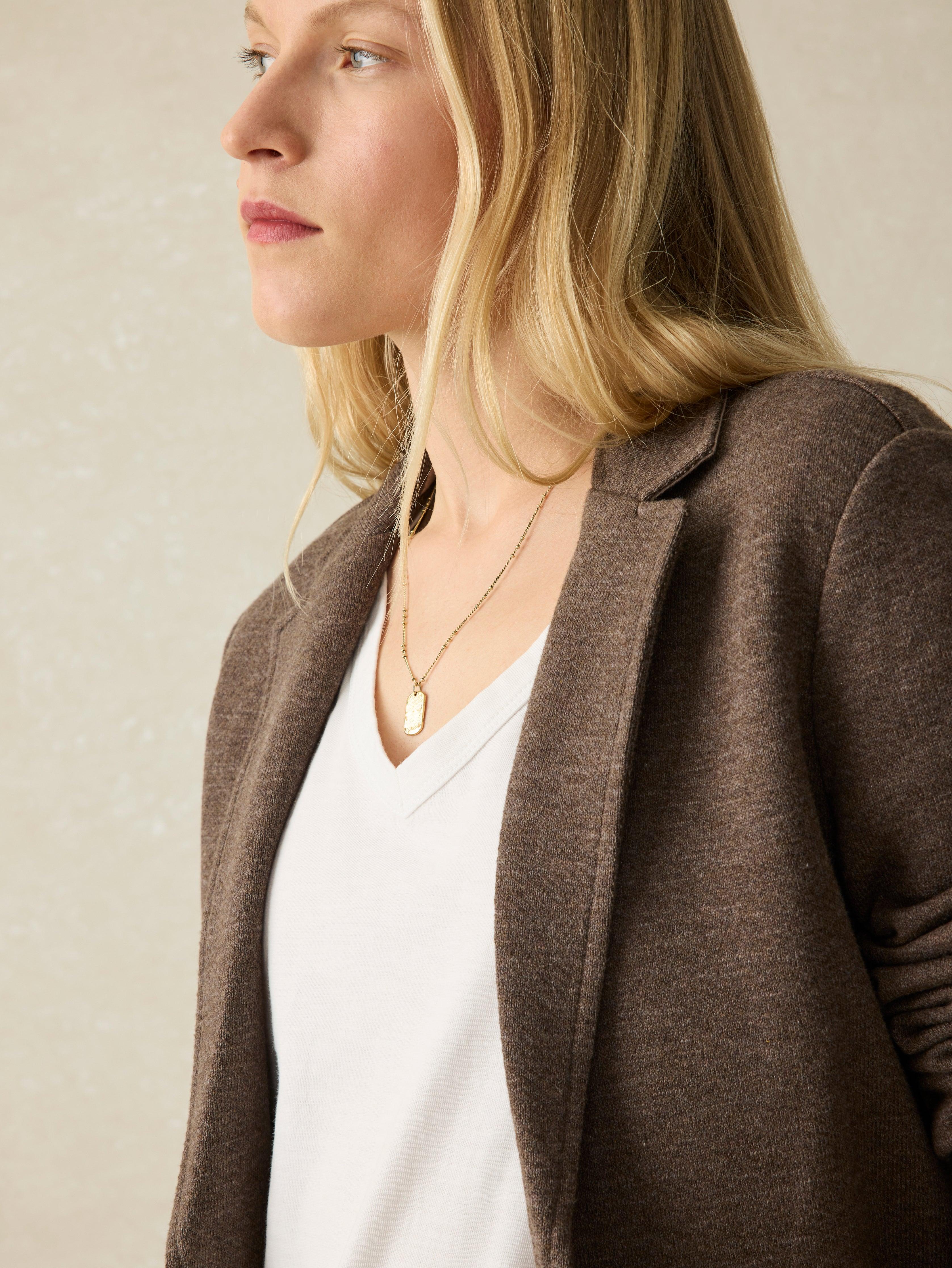 Inlet Knit Blazer - Deep Brown Heather