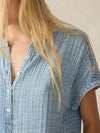 Dream Cotton Gauze Desmond Top - Light Indigo Wash